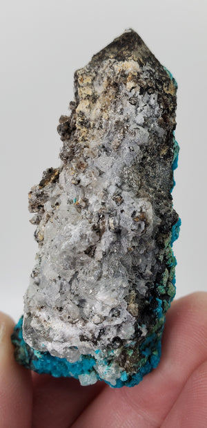 Chrysocolla over Quartz from Peru