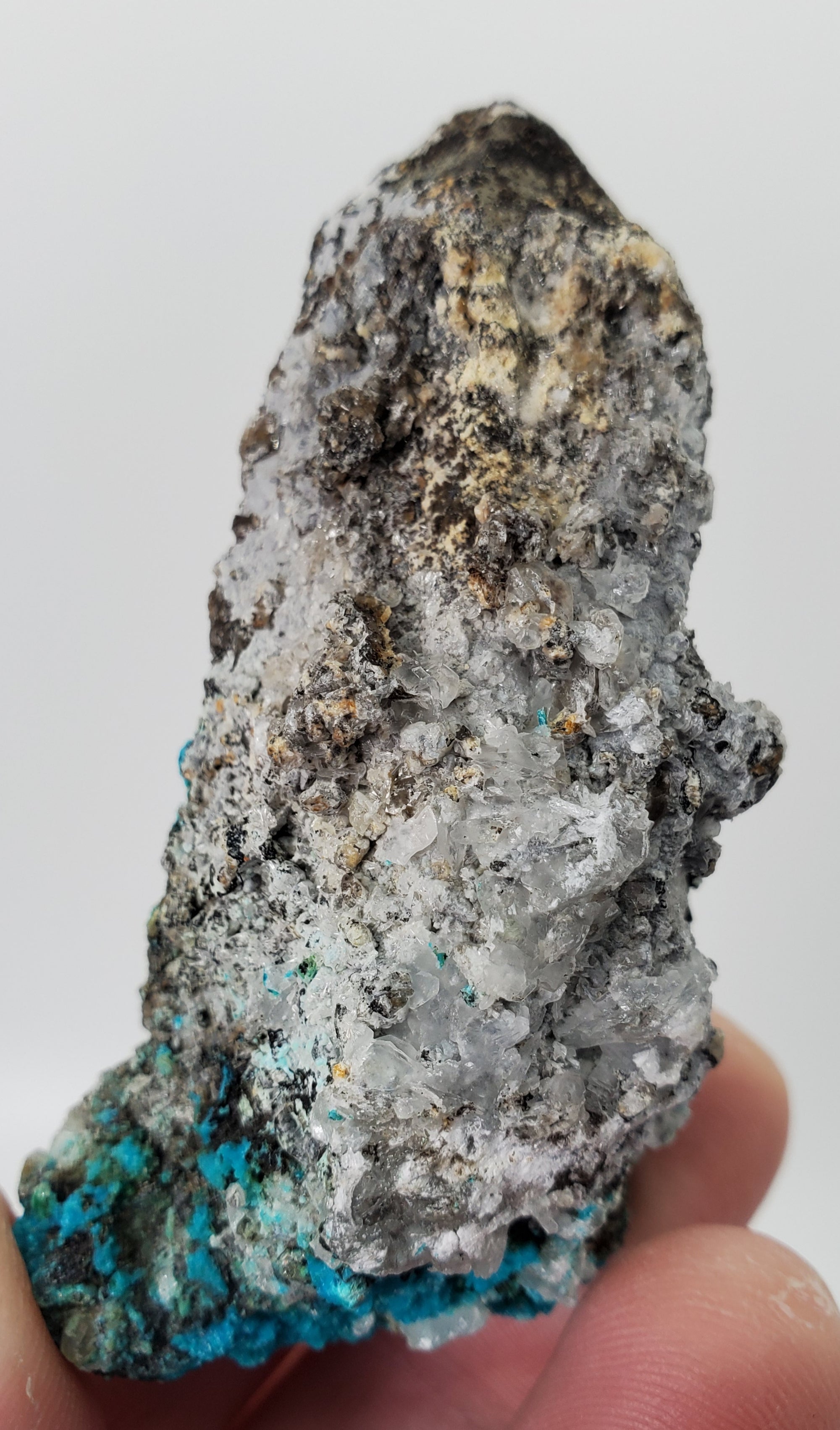 Chrysocolla over Quartz from Peru