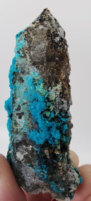 Chrysocolla over Quartz from Peru