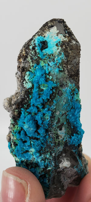 Chrysocolla over Quartz from Peru