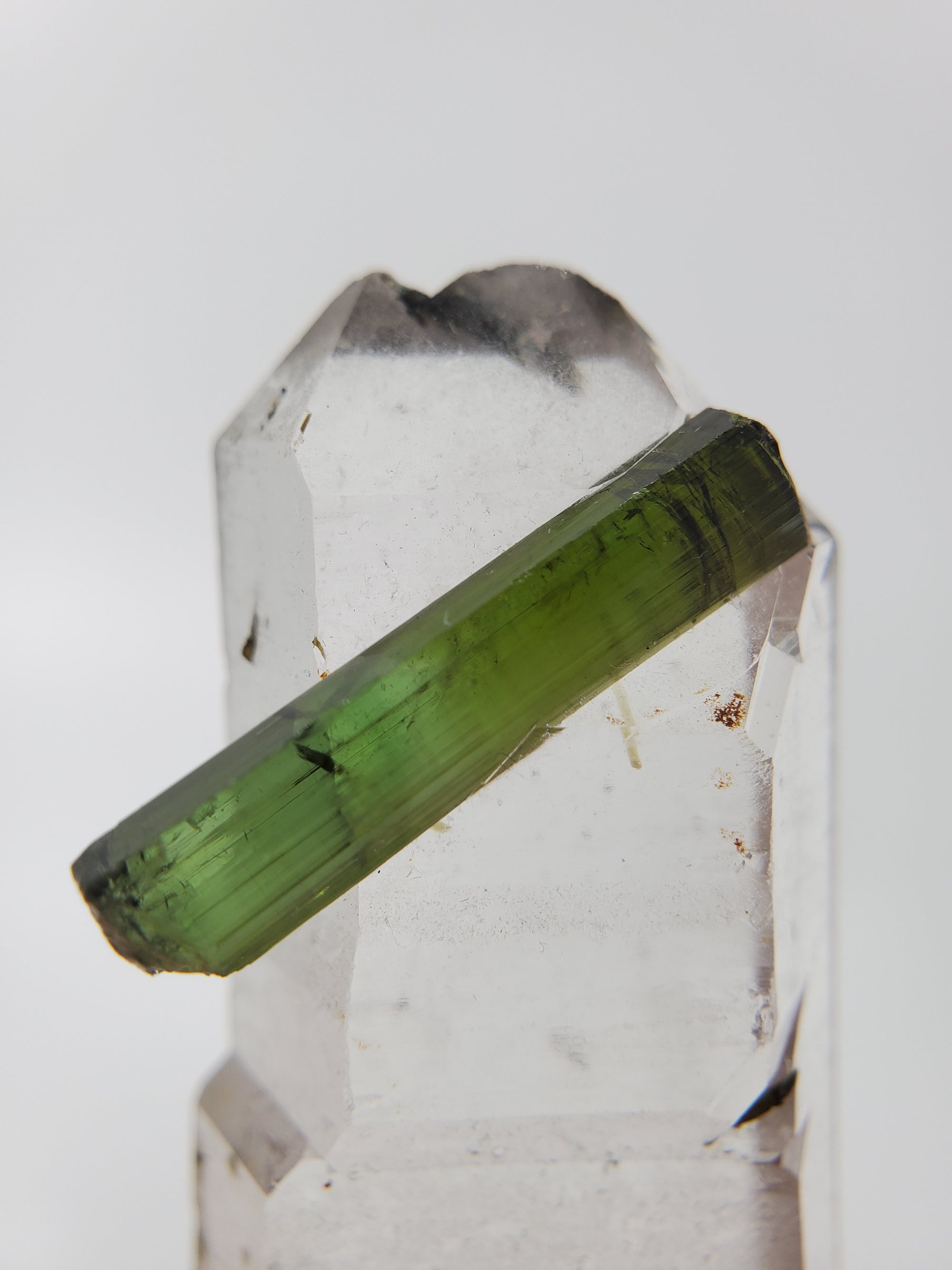 Double Terminated Tabby Quartz with Tourmaline