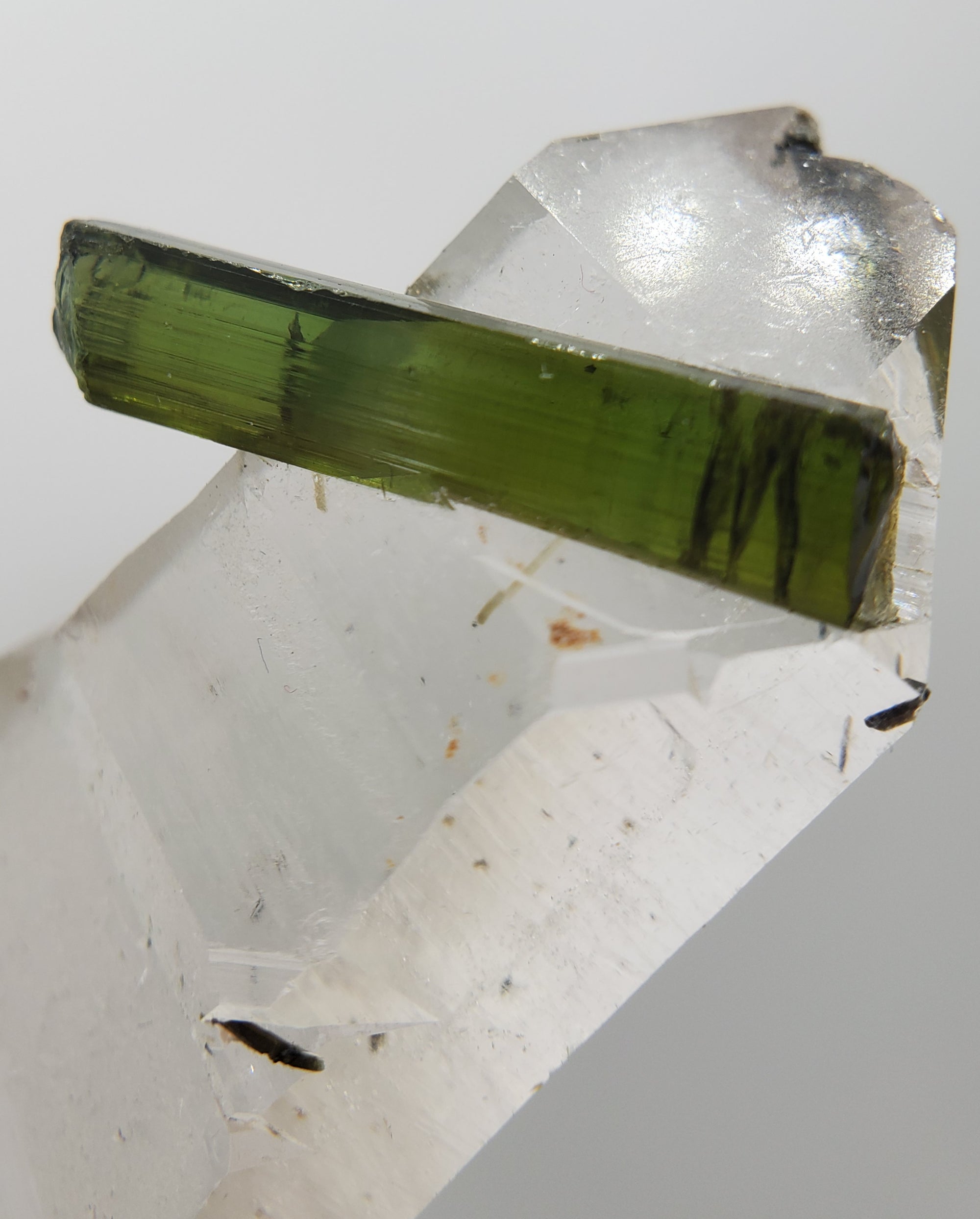 Double Terminated Tabby Quartz with Tourmaline