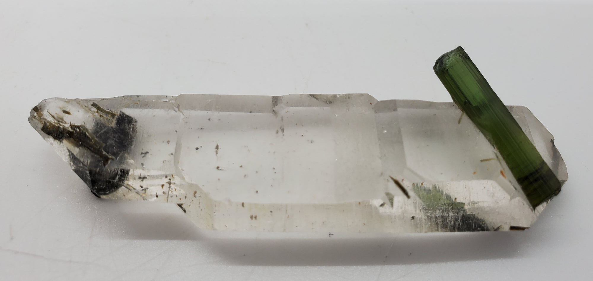 Double Terminated Tabby Quartz with Tourmaline