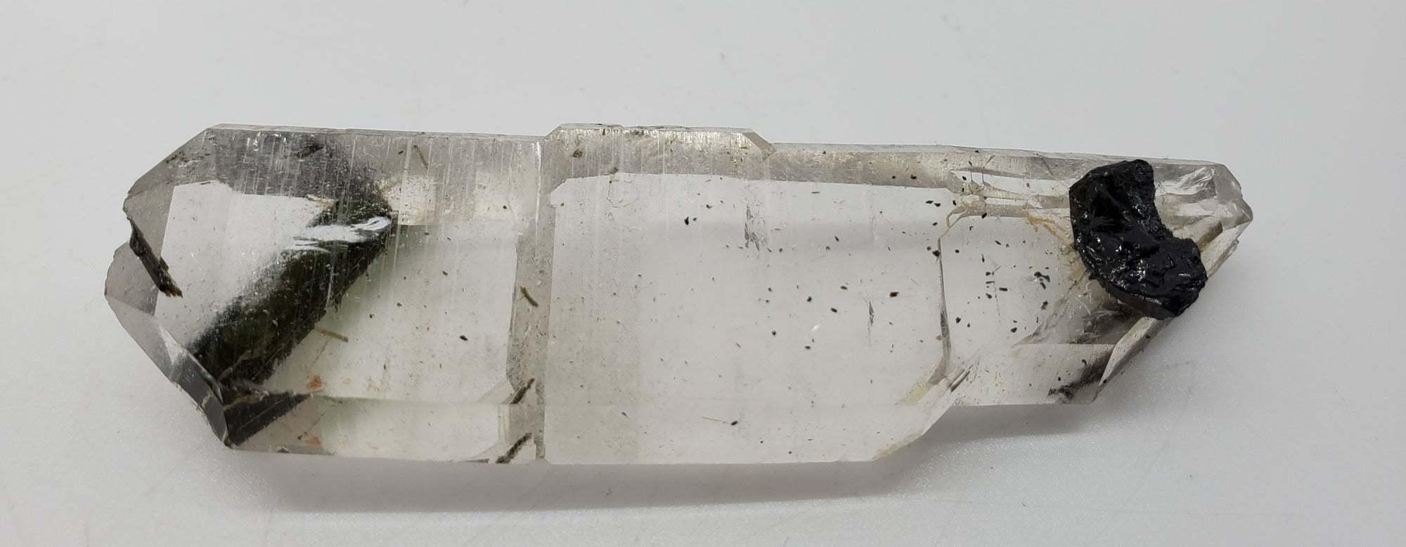 Double Terminated Tabby Quartz with Tourmaline