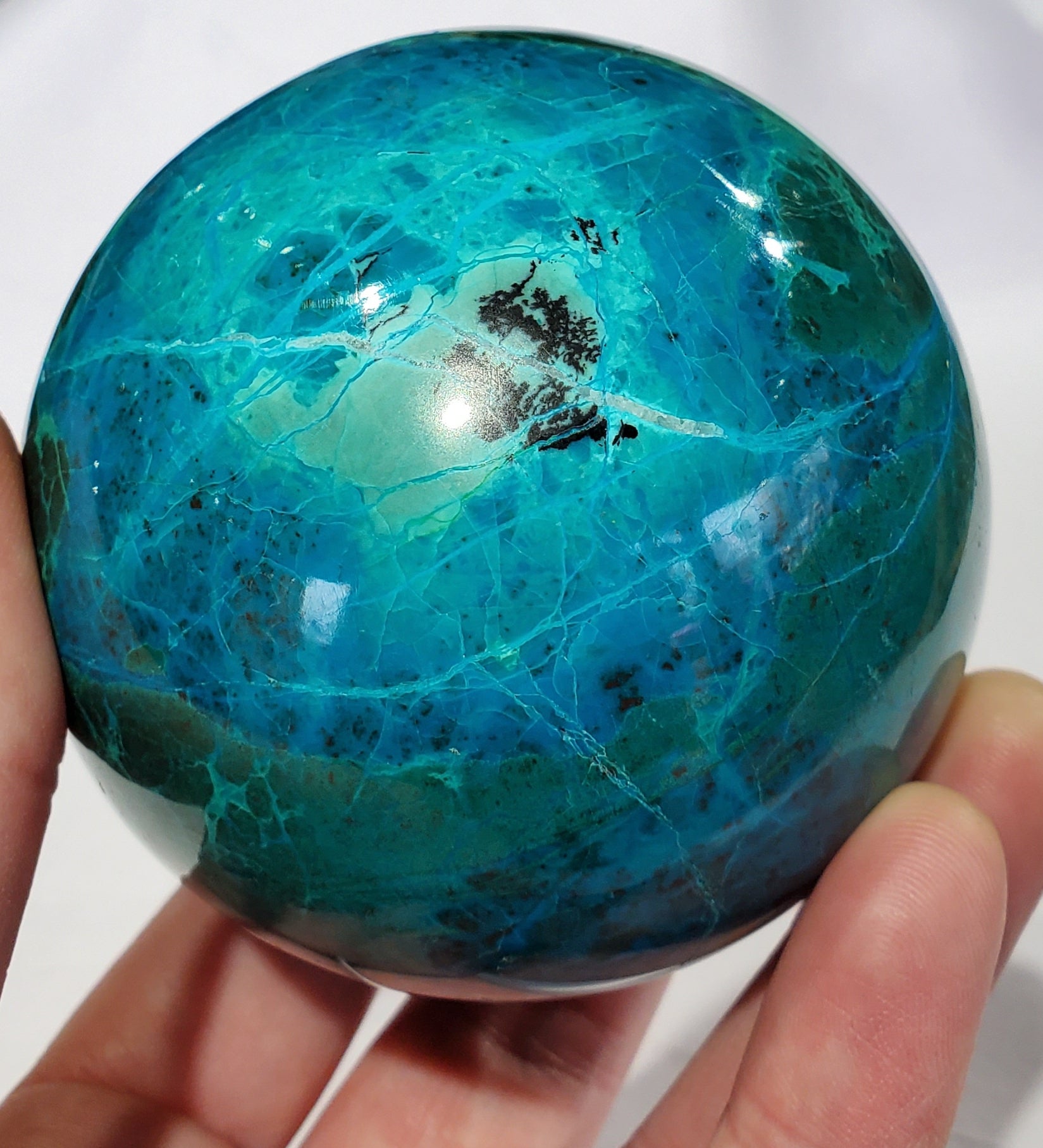 Chrysocolla and Malachite Sphere, Peru