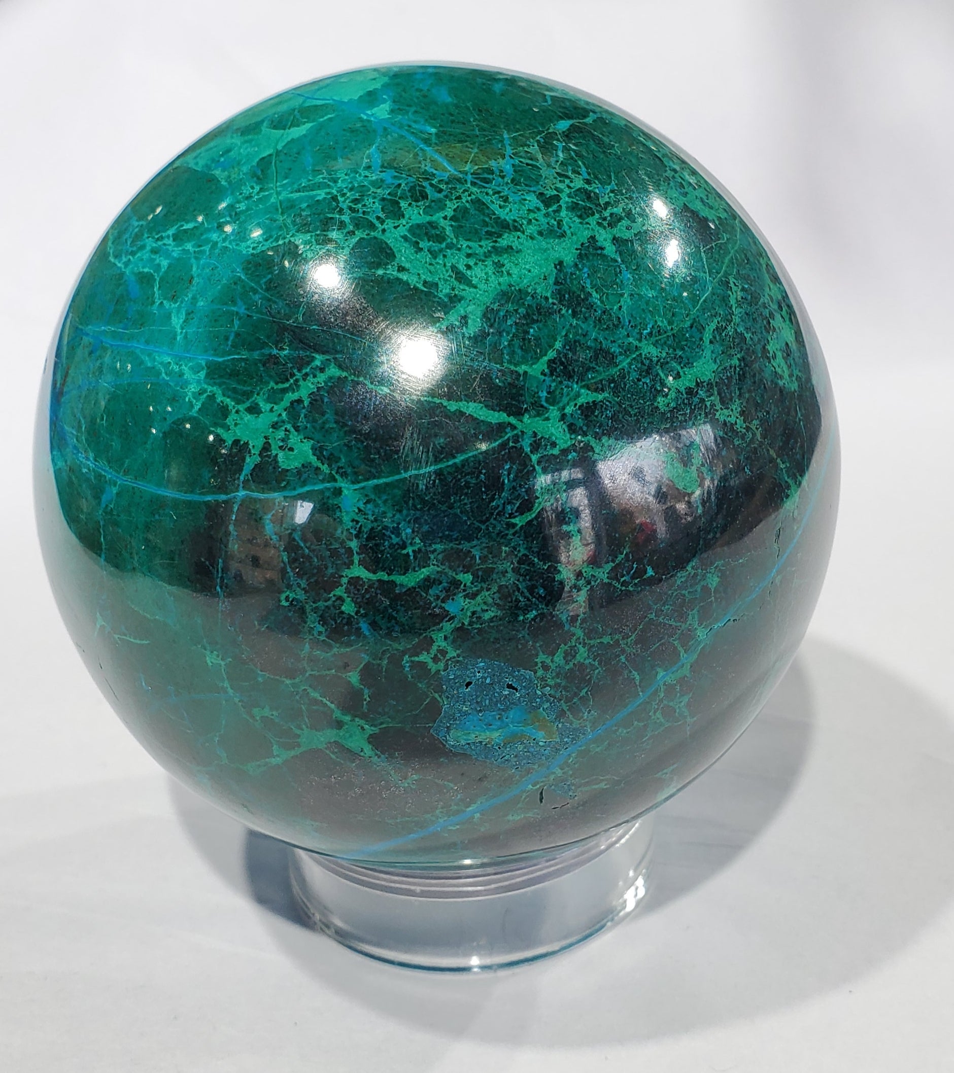 Chrysocolla and Malachite Sphere, Peru