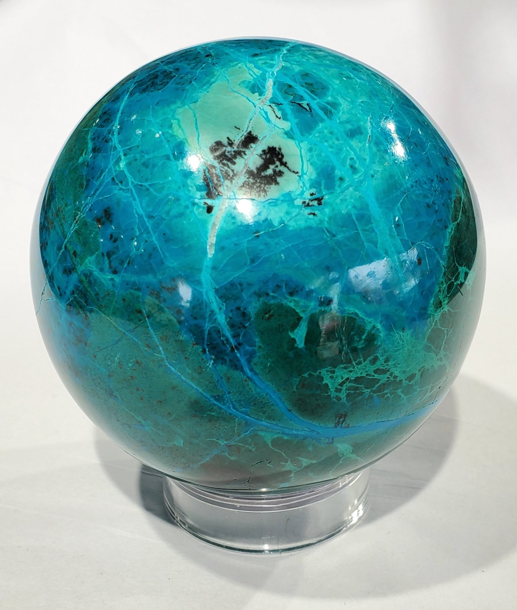 Chrysocolla and Malachite Sphere, Peru