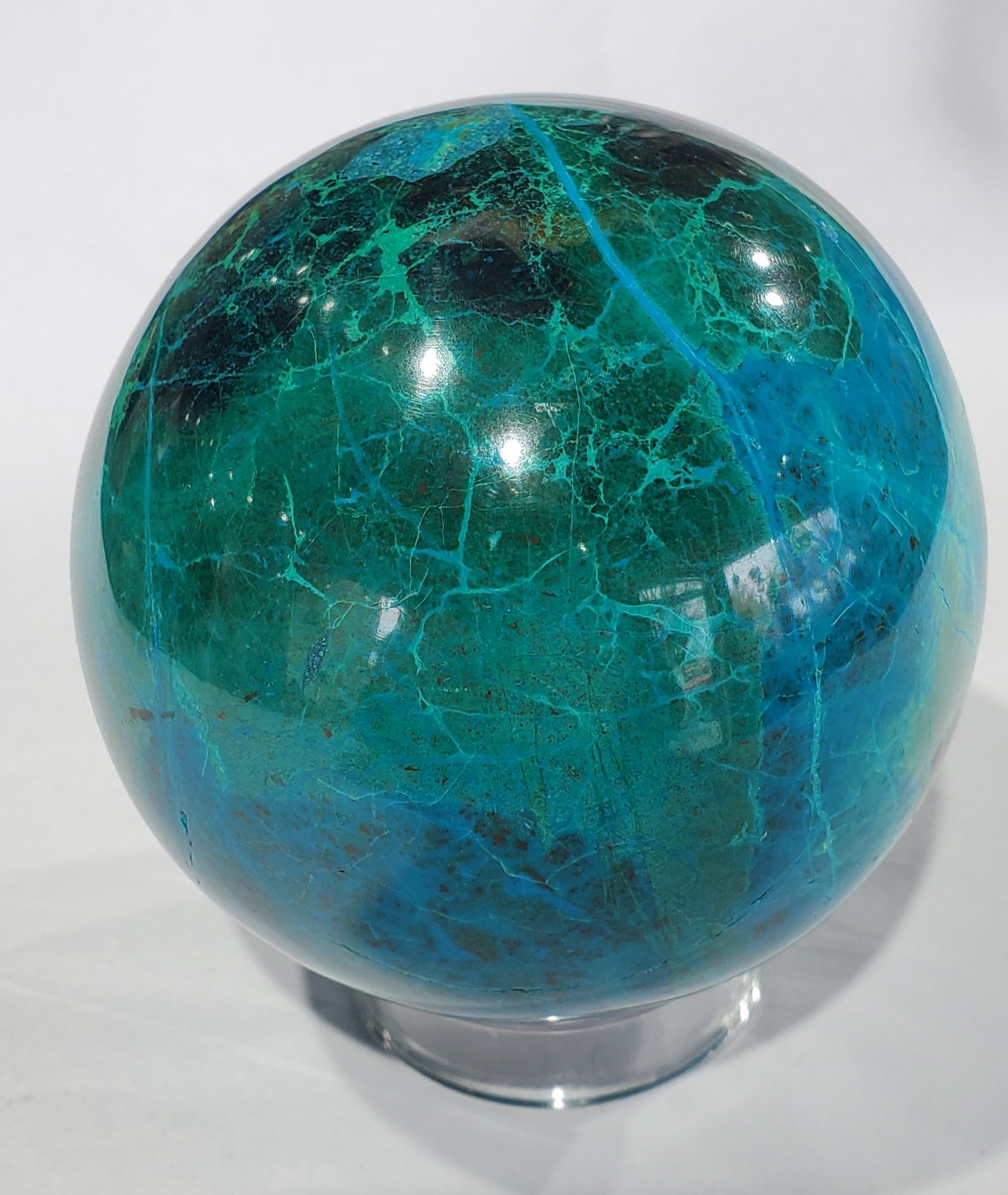 Chrysocolla and Malachite Sphere, Peru