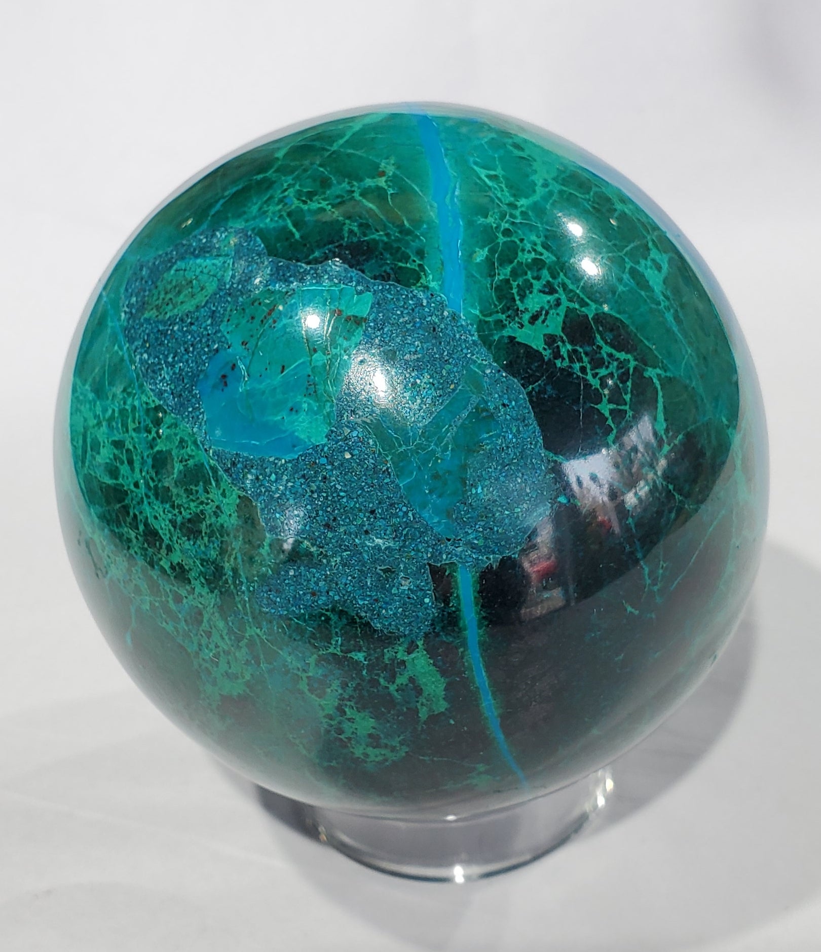 Chrysocolla and Malachite Sphere, Peru