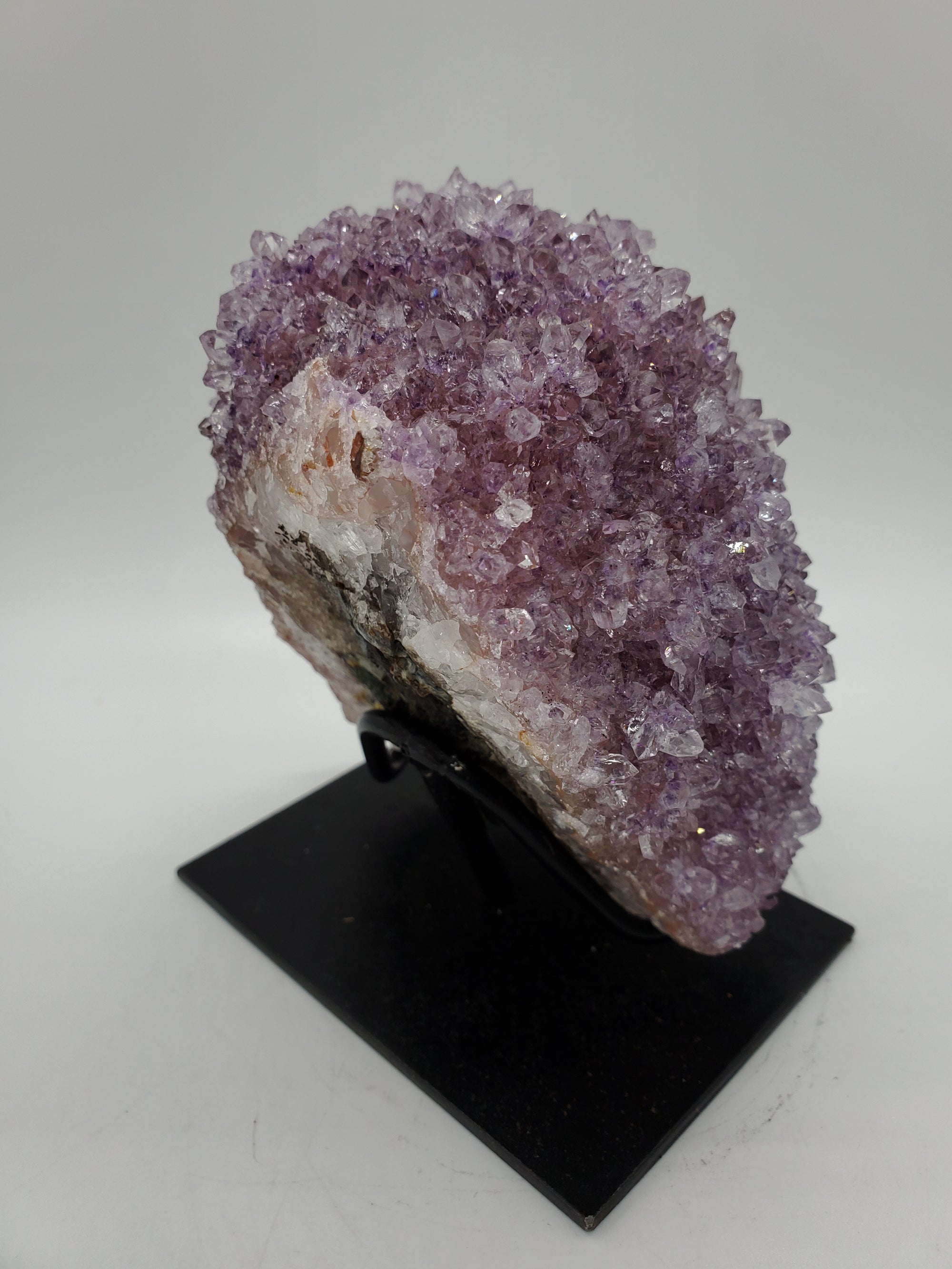 Druzy Amethyst Stalactite Bump on Custom Metal Stand