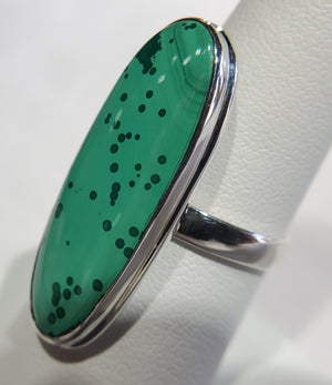 Malachite Ring in Sterling Silver