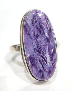 Charoite Ring in Sterling Silver