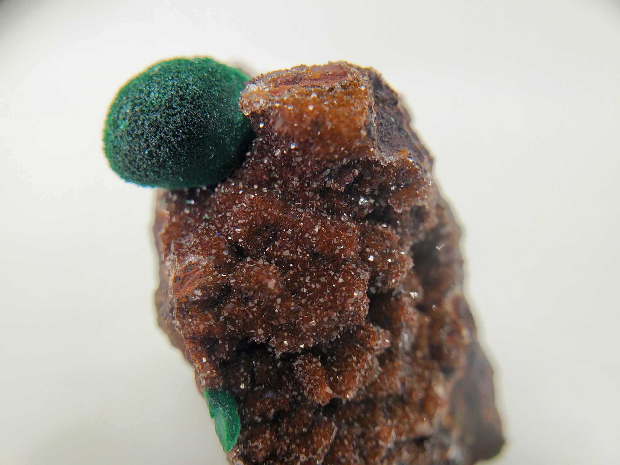 Botryoidal Malachite with Druzy Quartz, Morocco