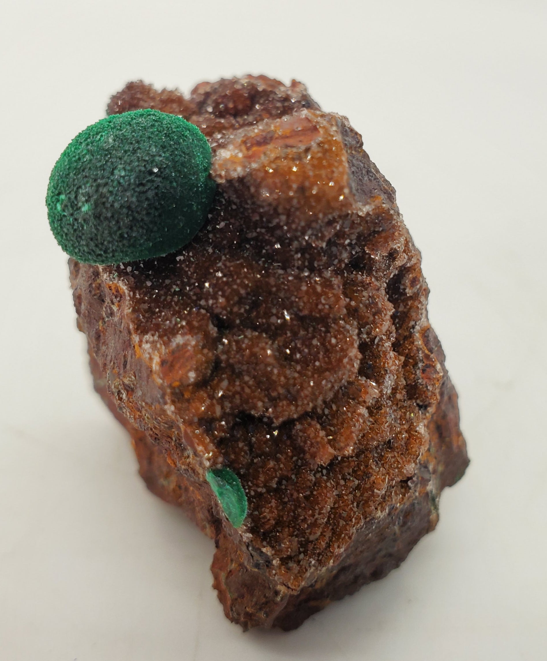 Botryoidal Malachite with Druzy Quartz, Morocco