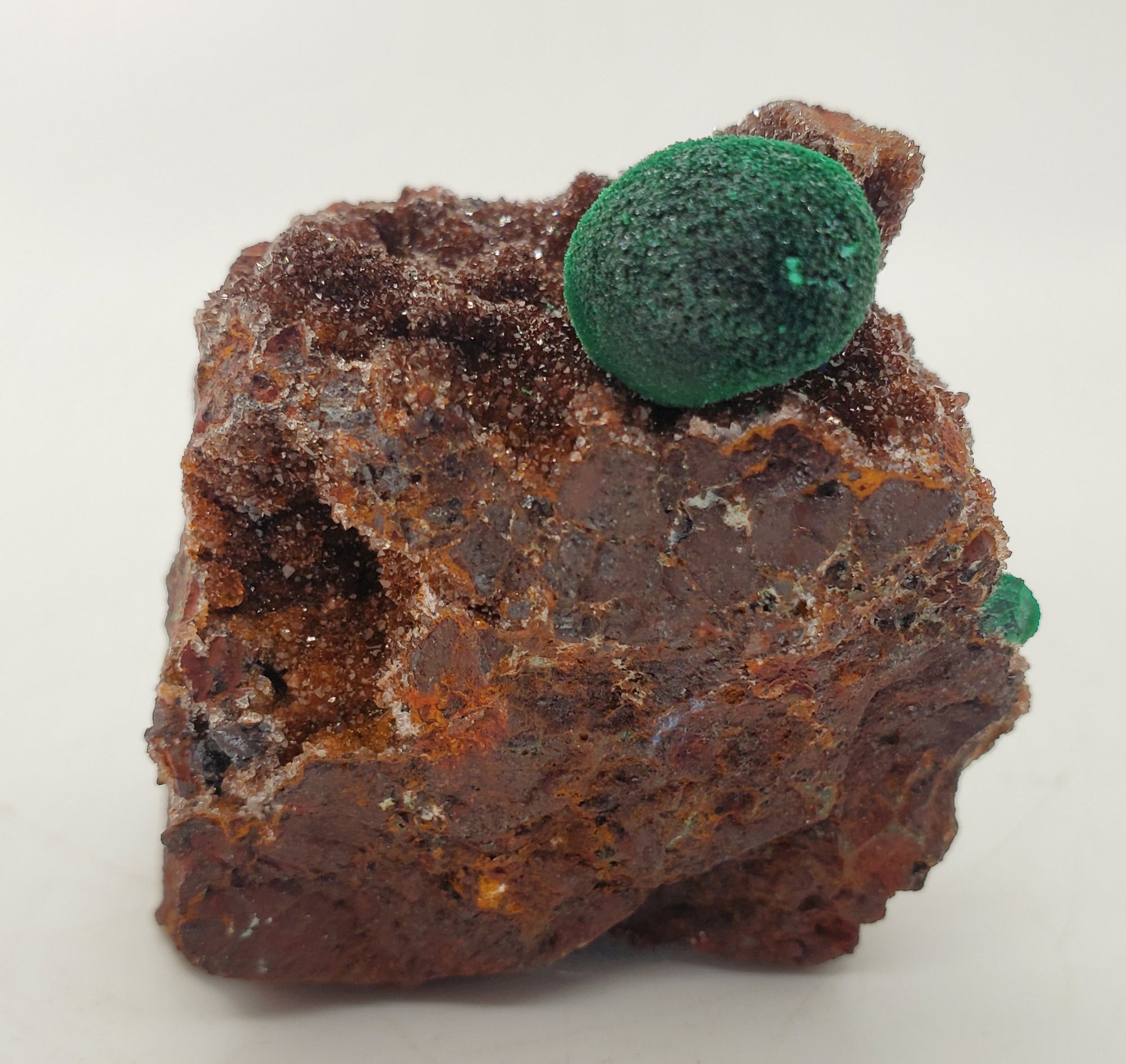 Botryoidal Malachite with Druzy Quartz, Morocco