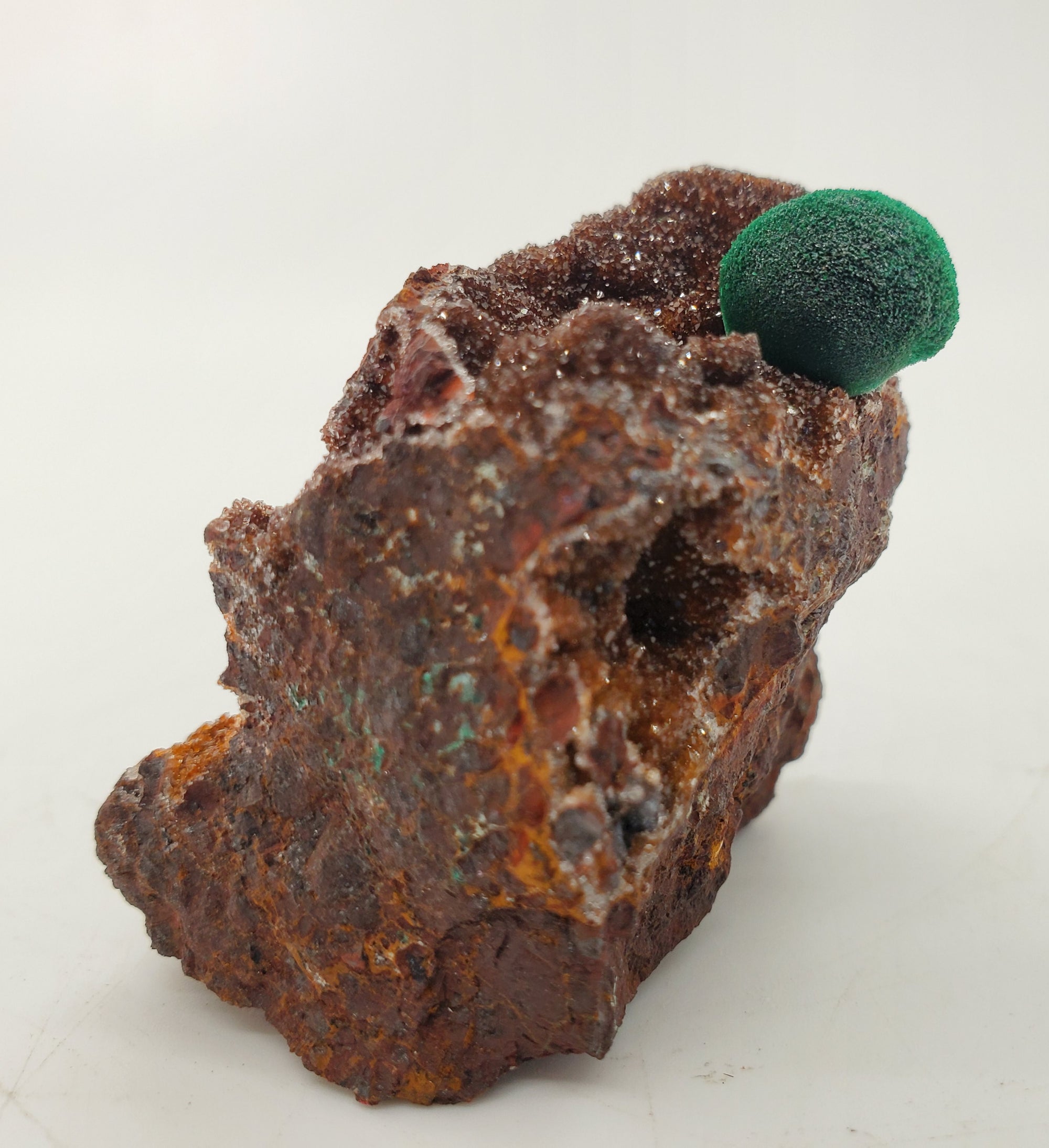 Botryoidal Malachite with Druzy Quartz, Morocco