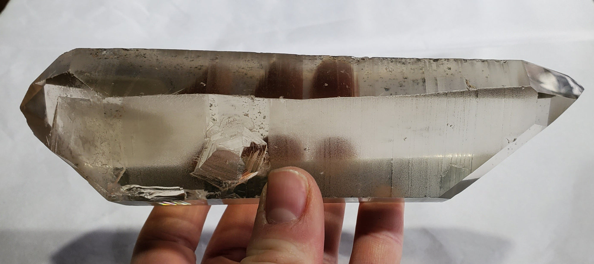 Double Terminated Natural Citrine Lemurian w/ Chlorite Phantom