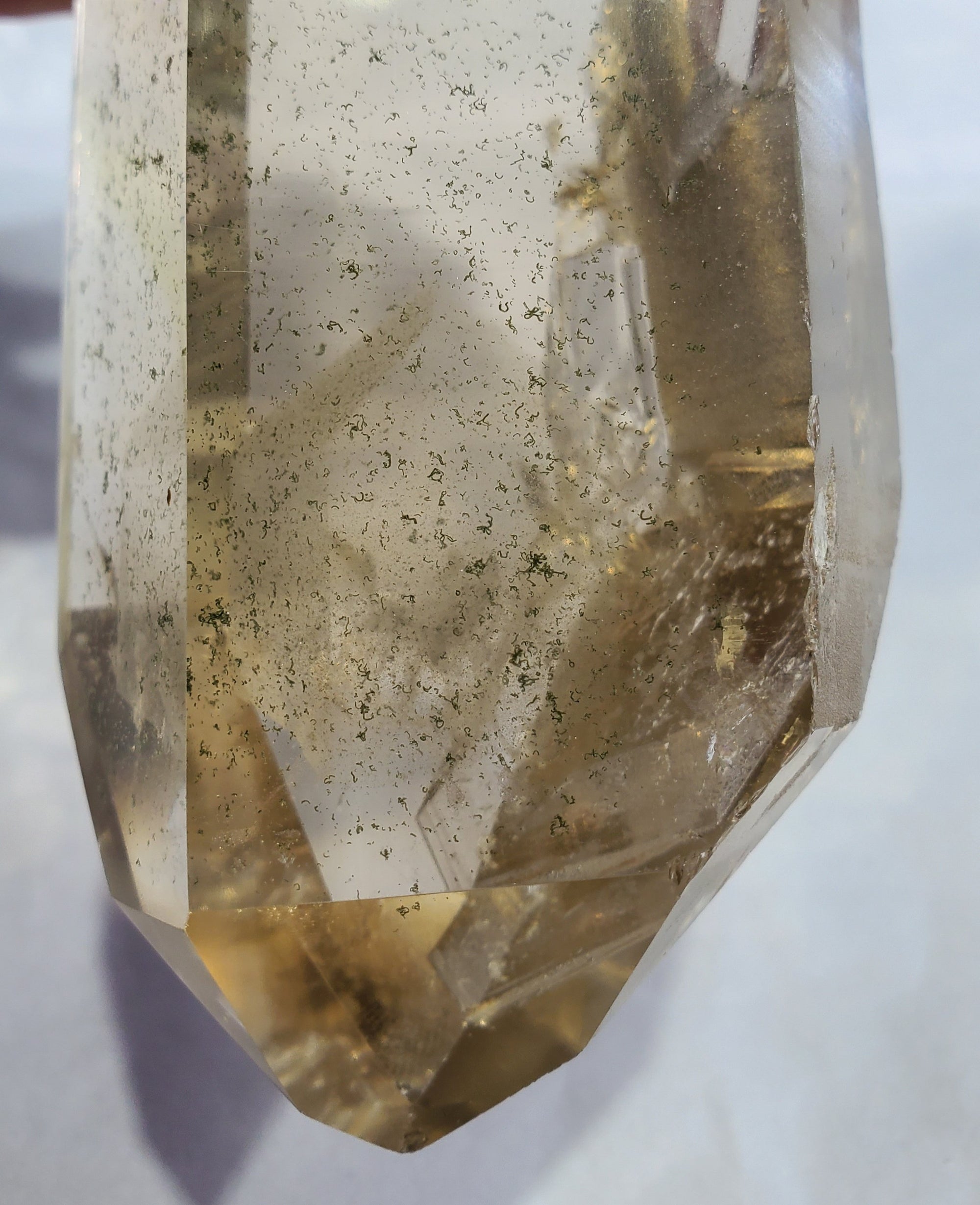 Double Terminated Natural Citrine Lemurian w/ Chlorite Phantom