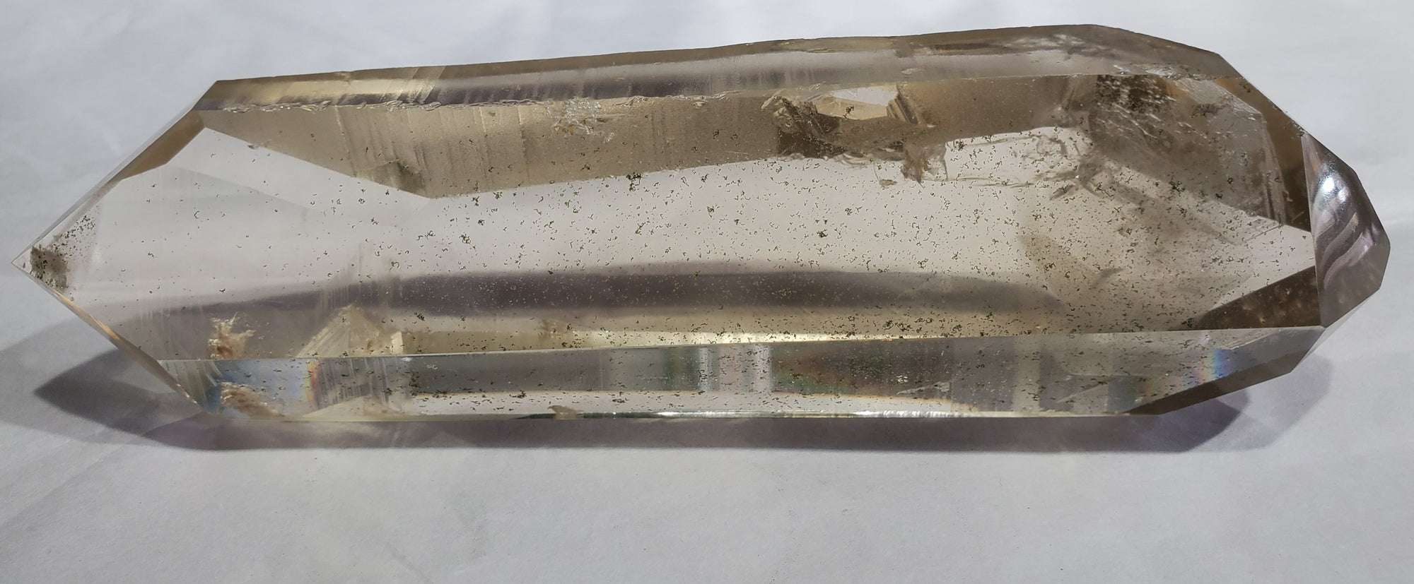 Double Terminated Natural Citrine Lemurian w/ Chlorite Phantom