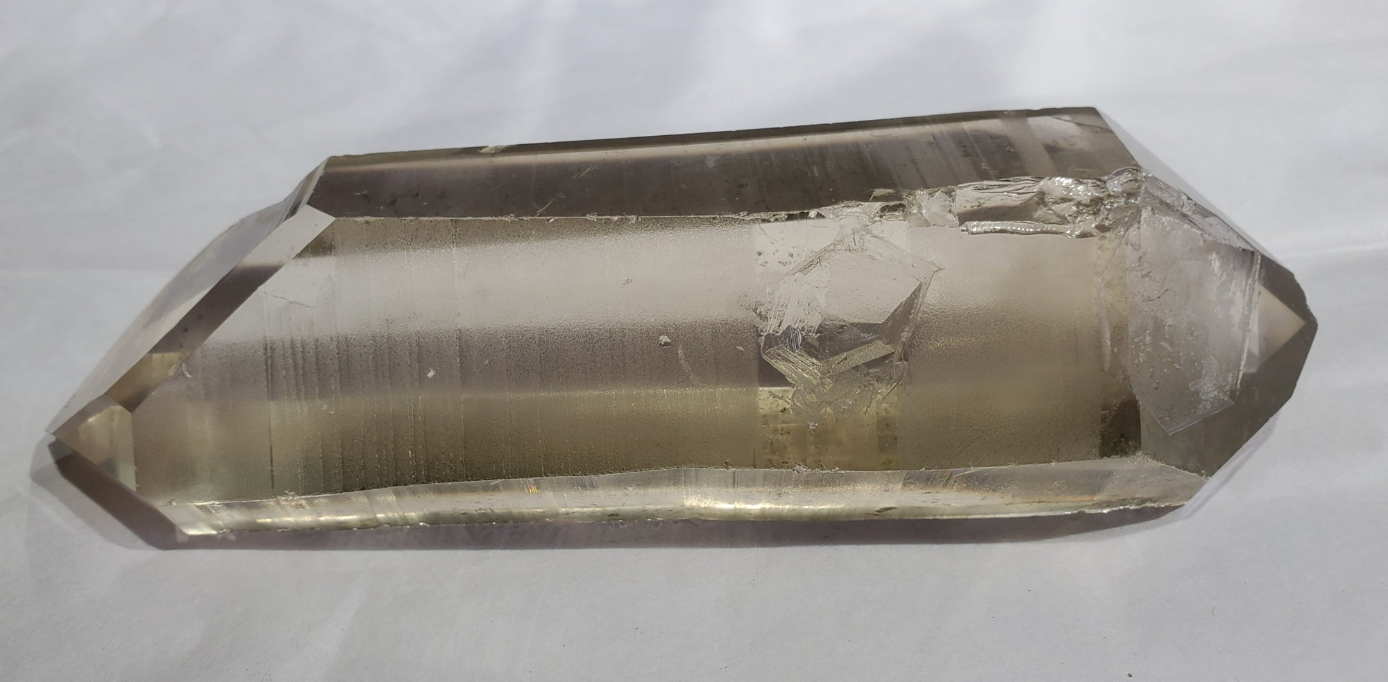 Double Terminated Natural Citrine Lemurian w/ Chlorite Phantom