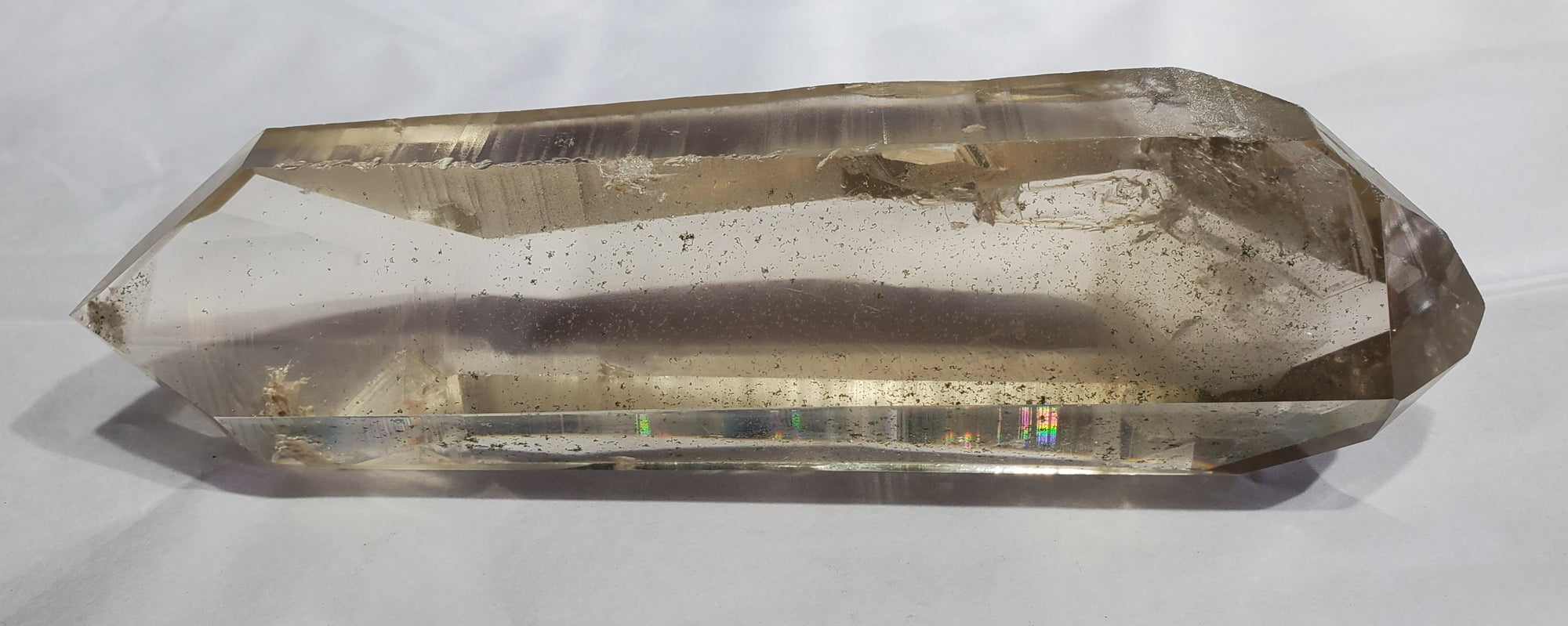 Double Terminated Natural Citrine Lemurian w/ Chlorite Phantom