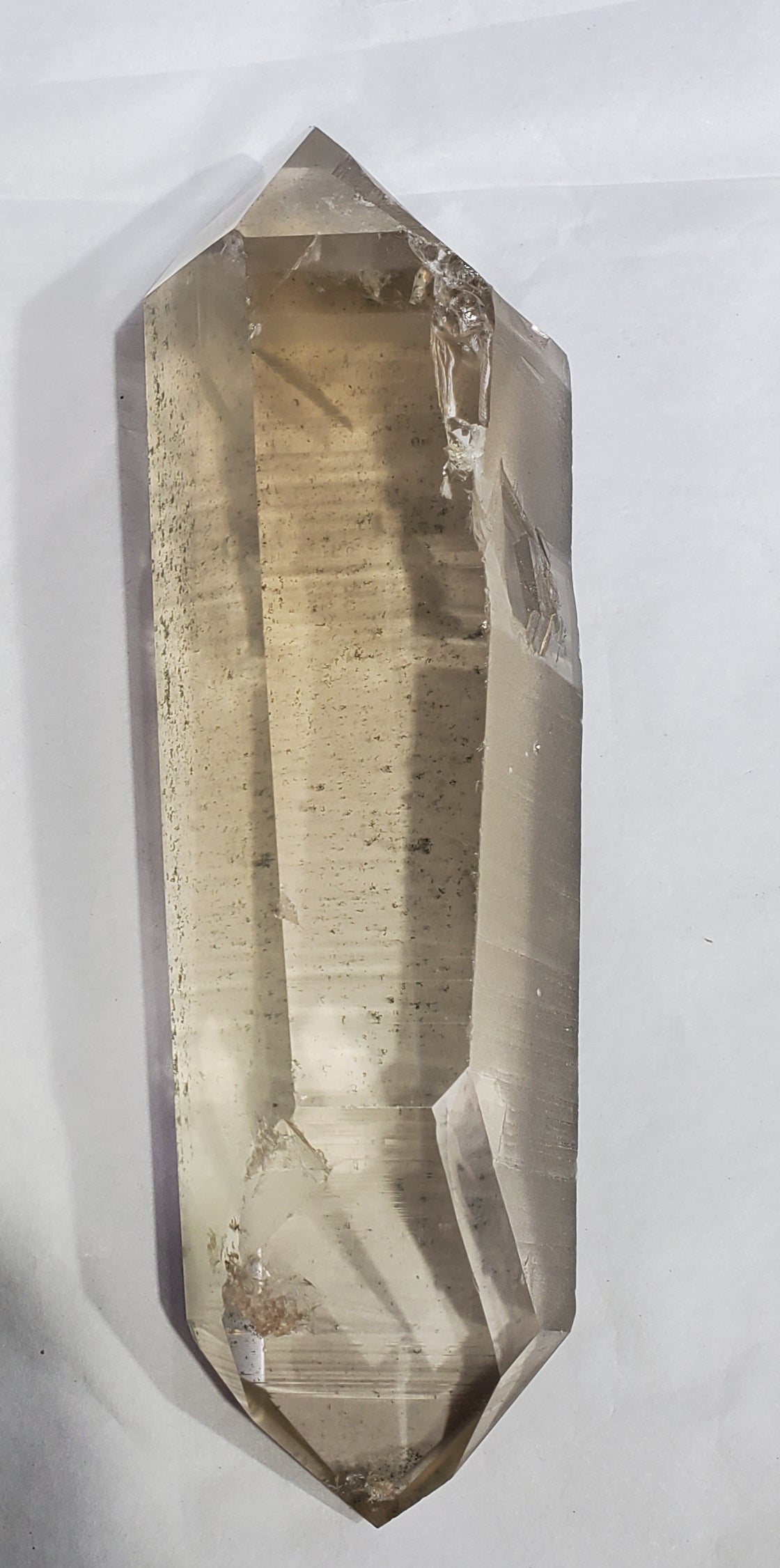Double Terminated Natural Citrine Lemurian w/ Chlorite Phantom