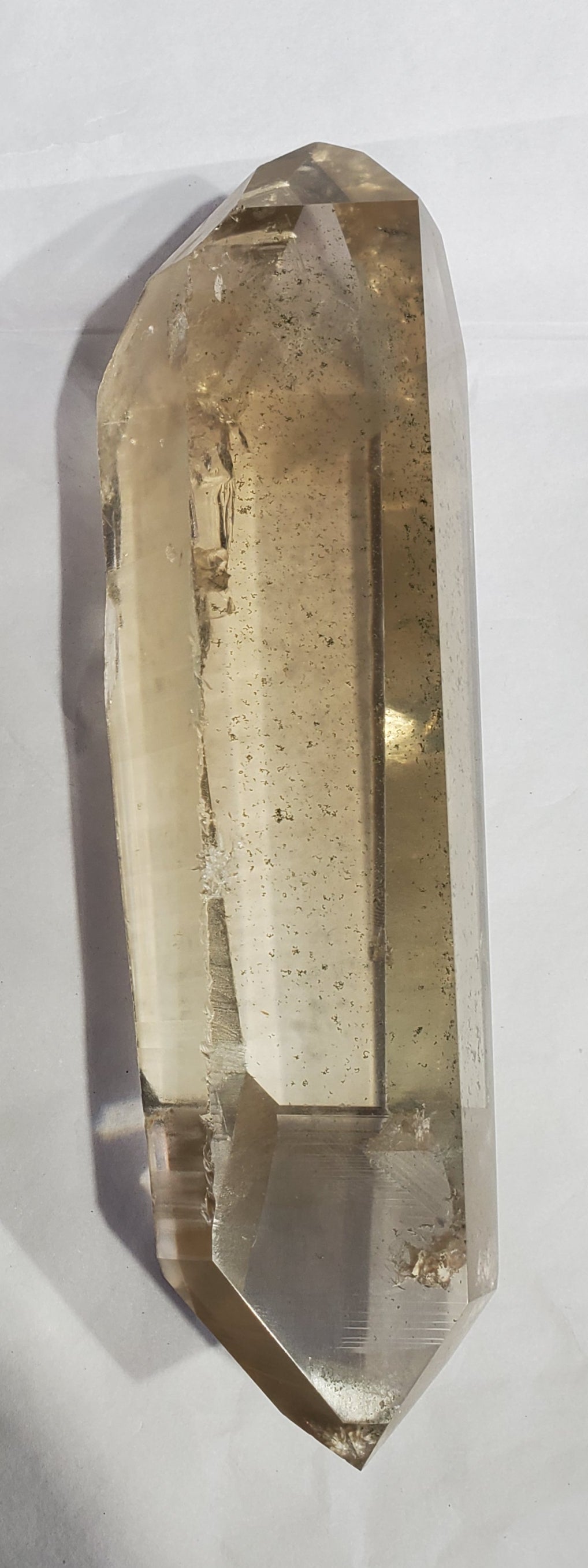 Double Terminated Natural Citrine Lemurian w/ Chlorite Phantom
