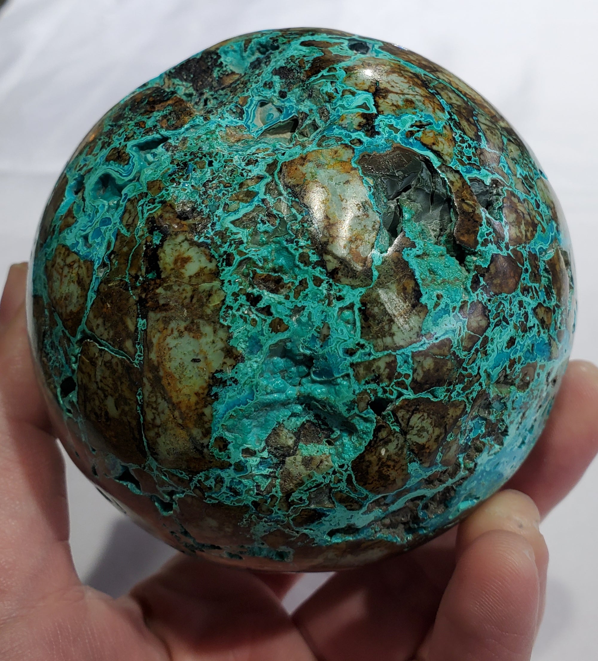 Chrysocolla Sphere,  Peru