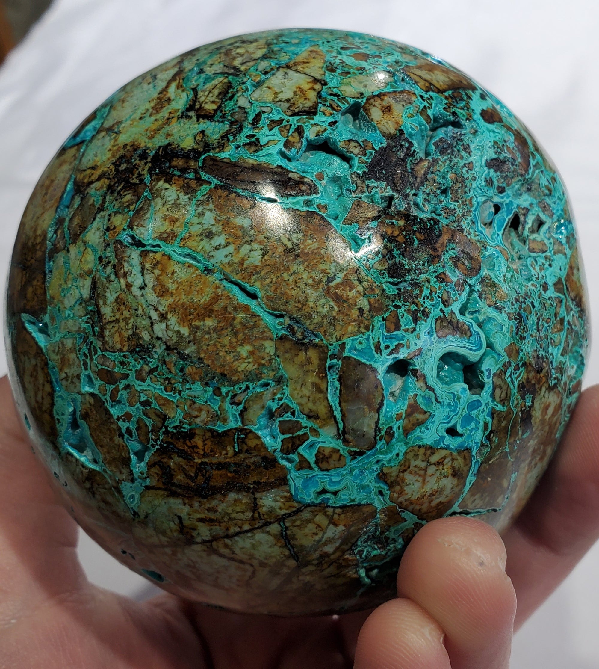 Chrysocolla Sphere,  Peru