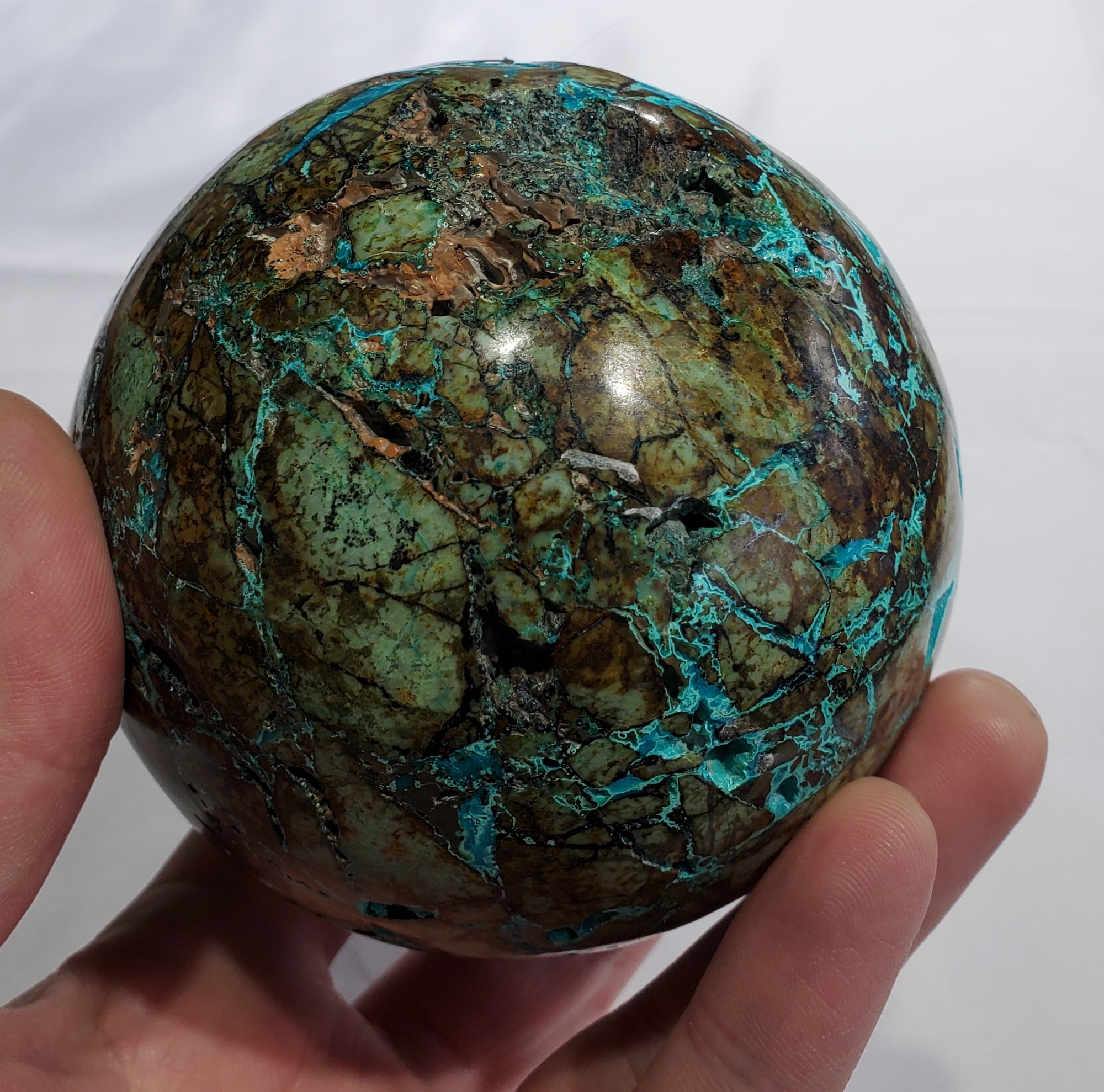 Chrysocolla Sphere,  Peru