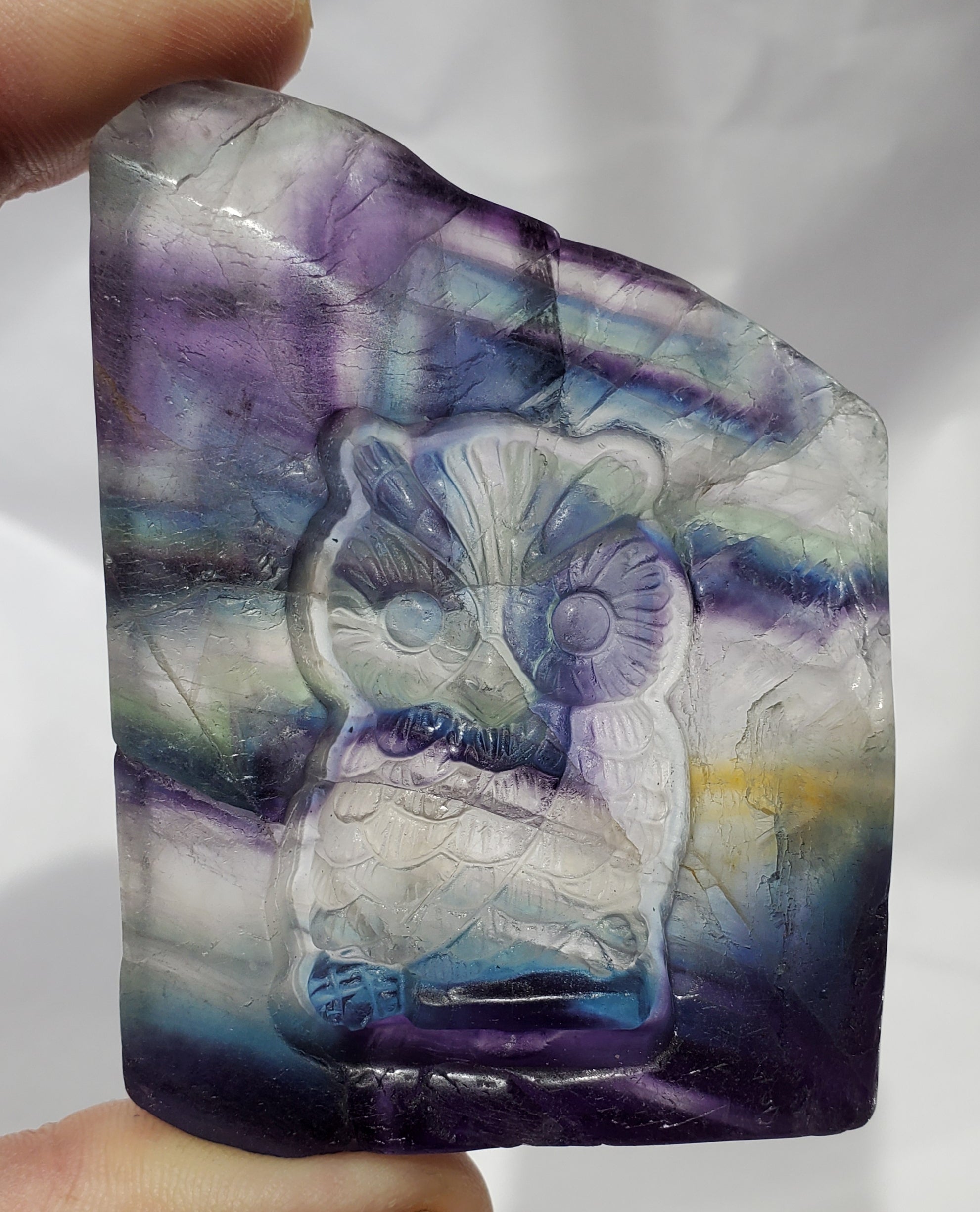 Fluorite Owl Carving