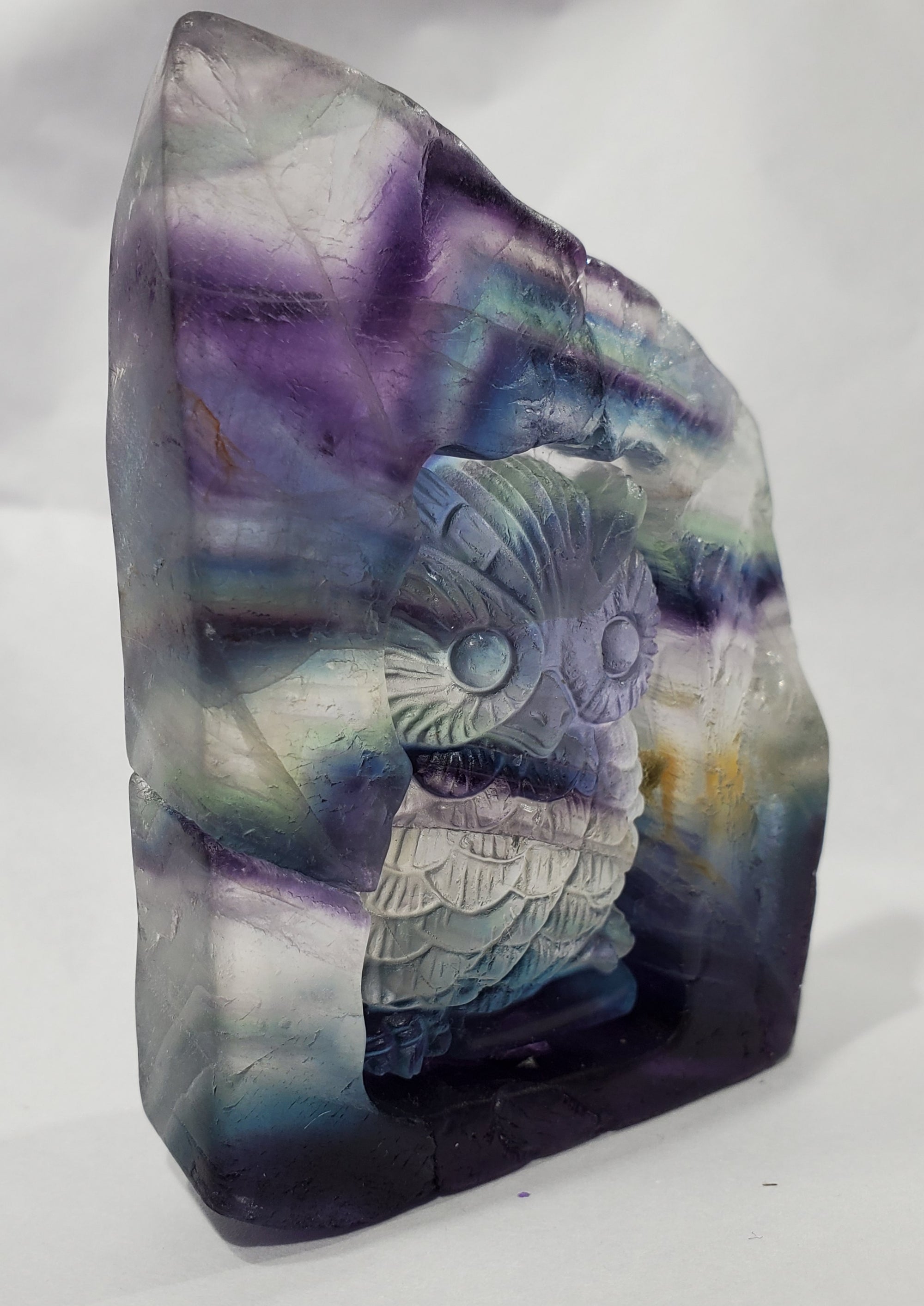 Fluorite Owl Carving