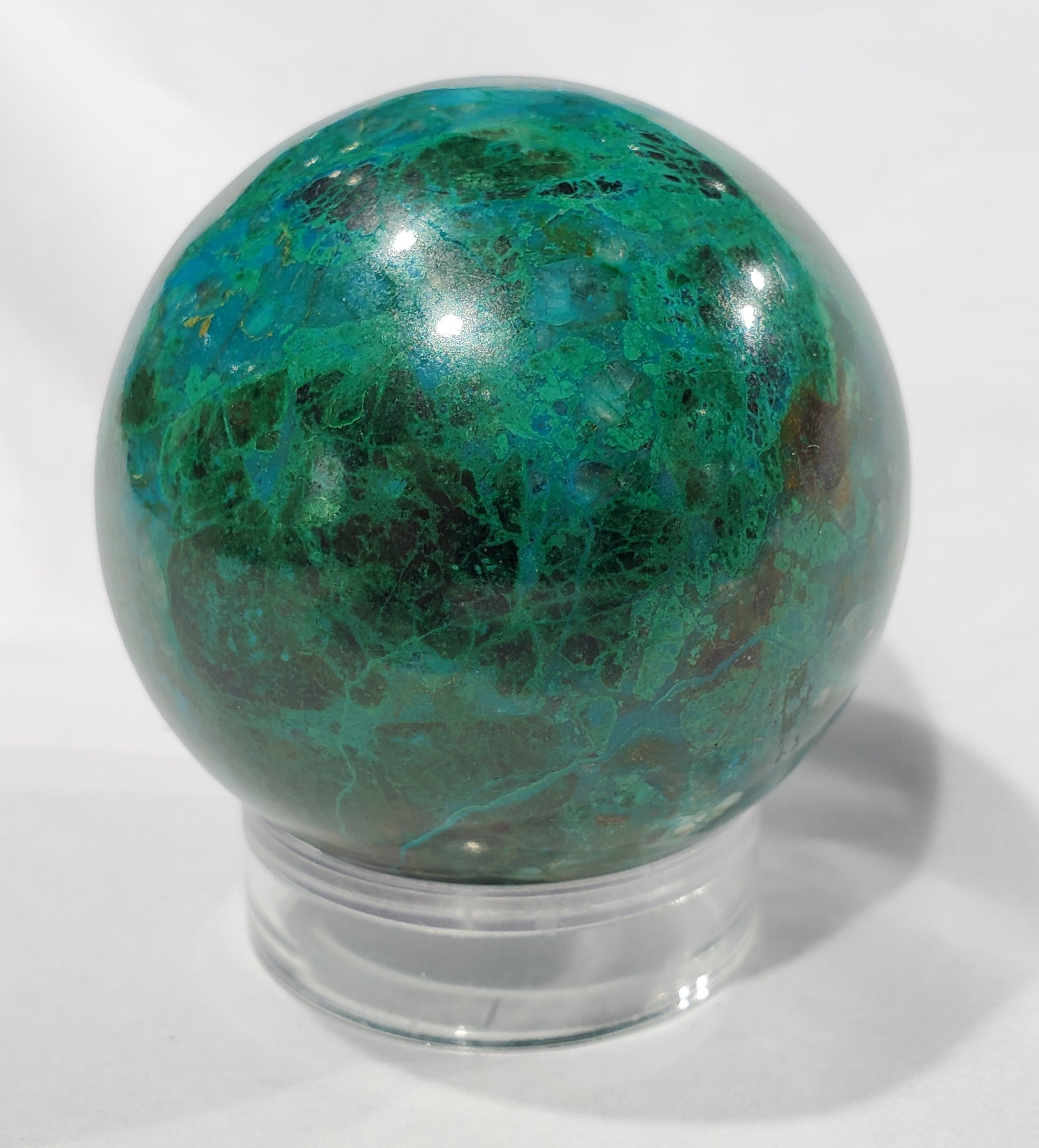 Chrysocolla and Malachite Sphere, Peru