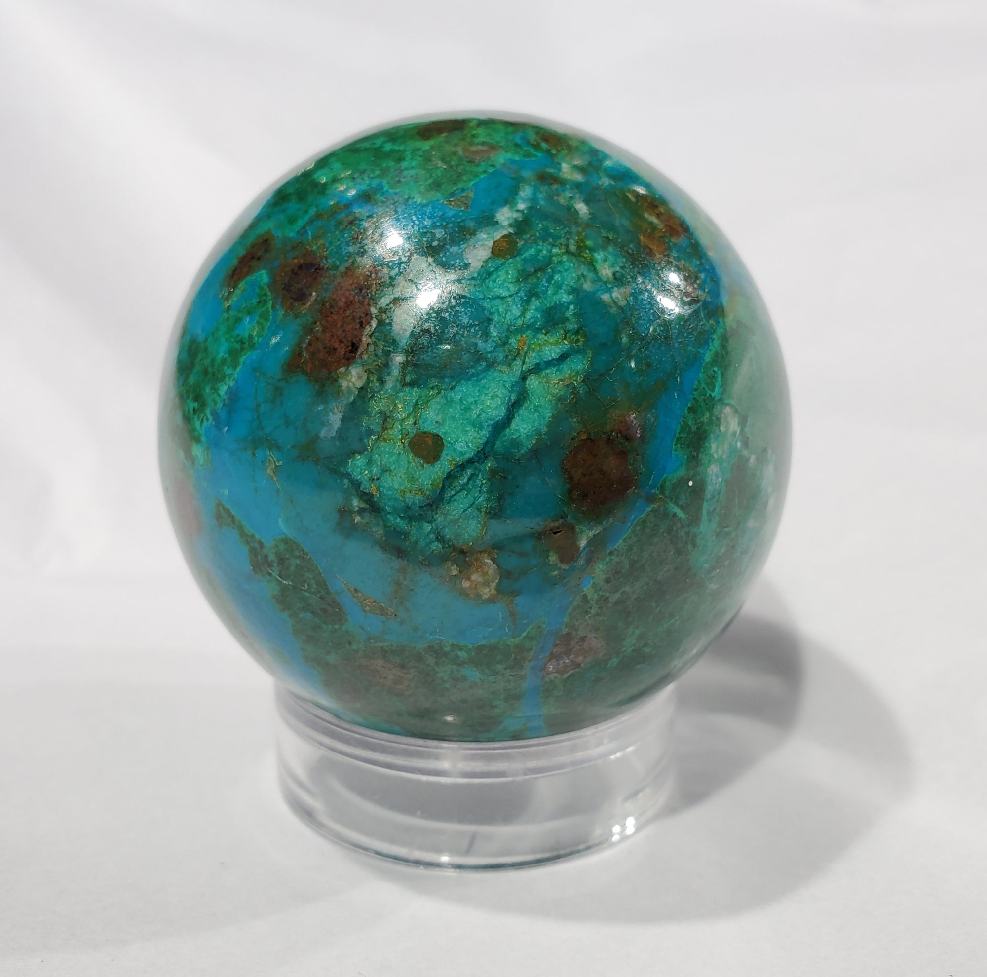 Chrysocolla and Malachite Sphere, Peru