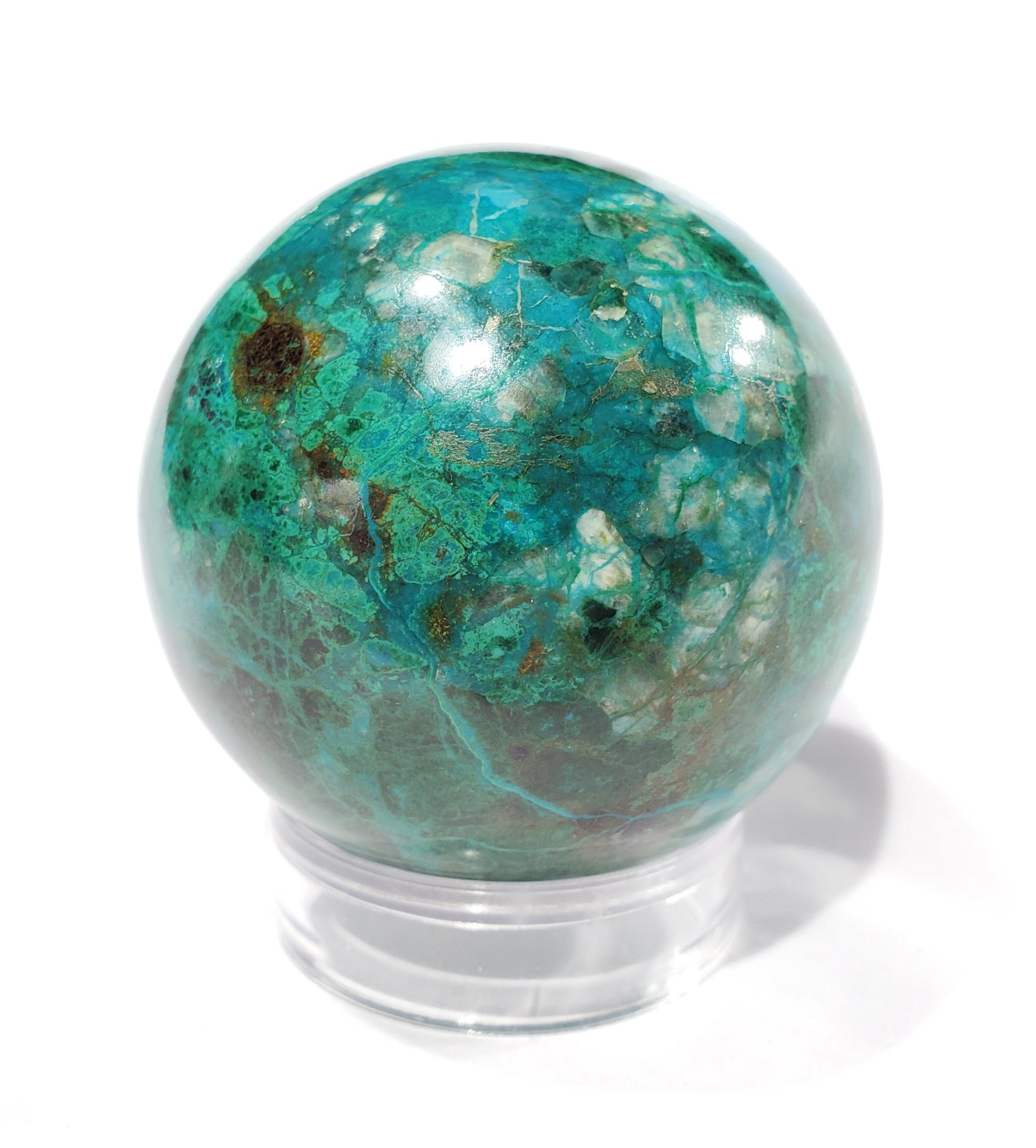 Chrysocolla and Malachite Sphere, Peru