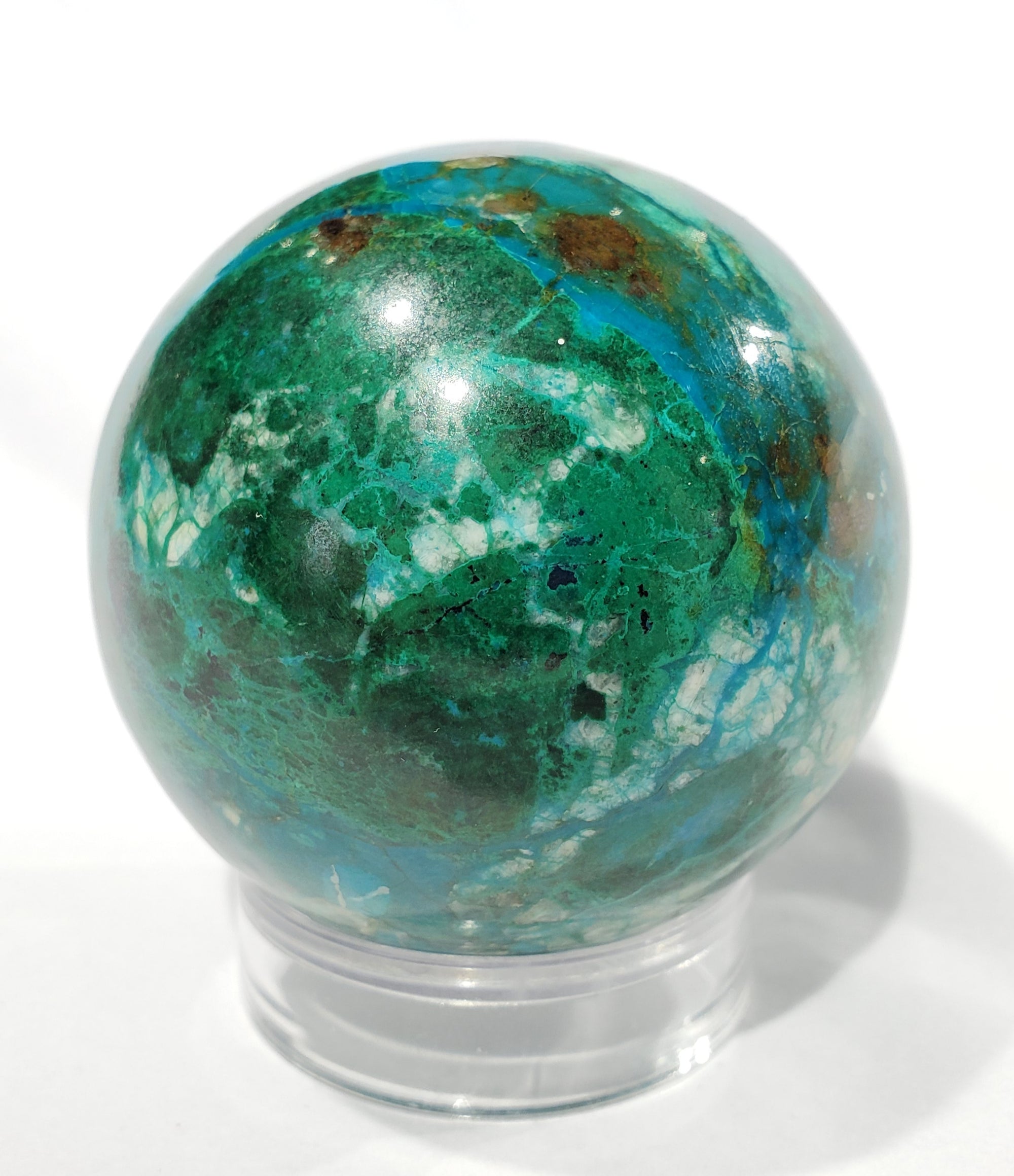 Chrysocolla and Malachite Sphere, Peru