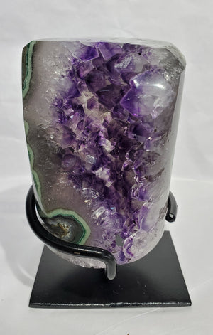 Amethyst and Agate on Custom Stand (Uruguay)