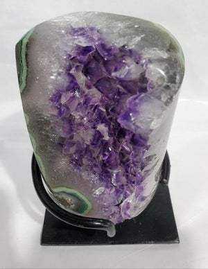 Amethyst and Agate on Custom Stand (Uruguay)
