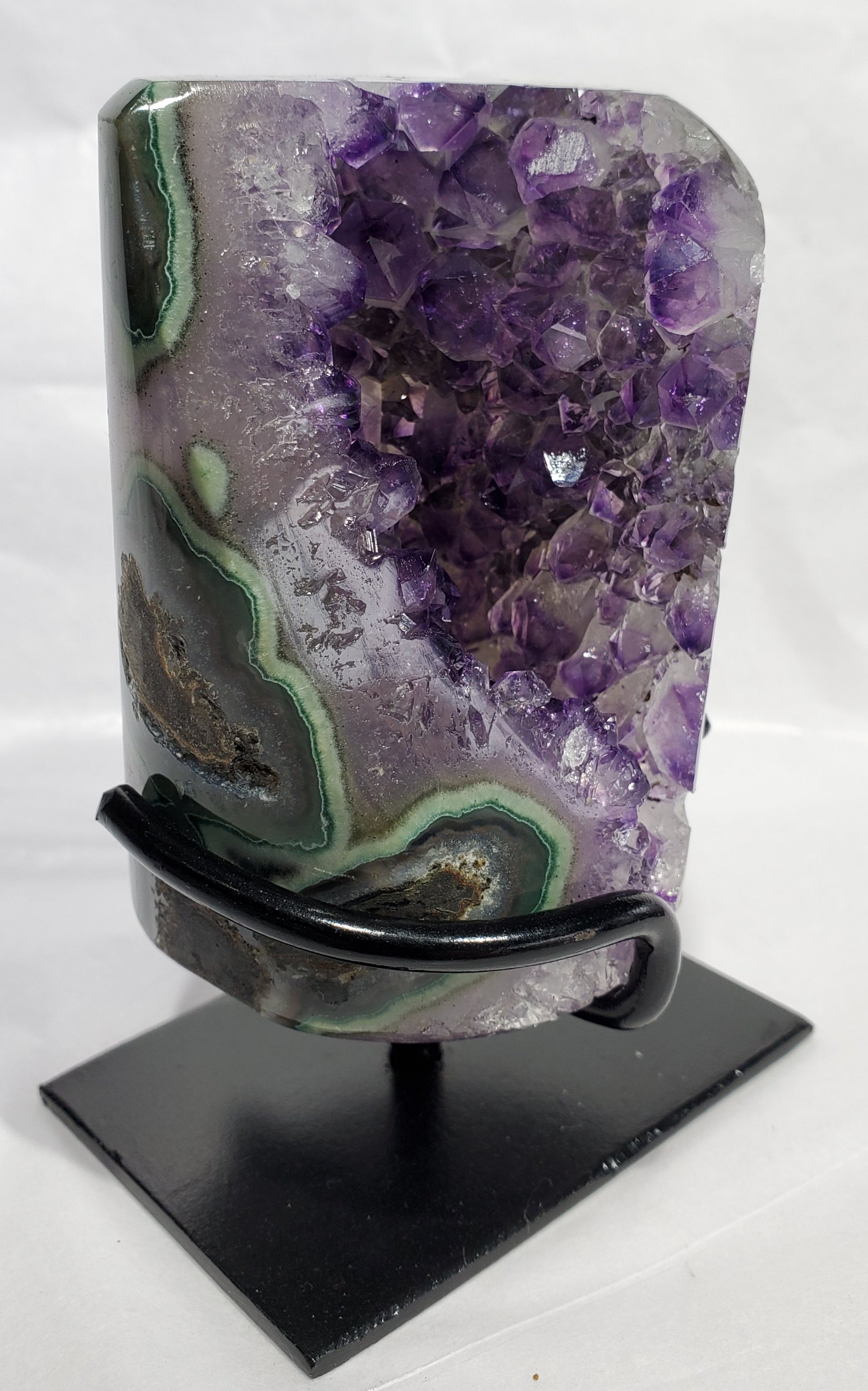 Amethyst and Agate on Custom Stand (Uruguay)