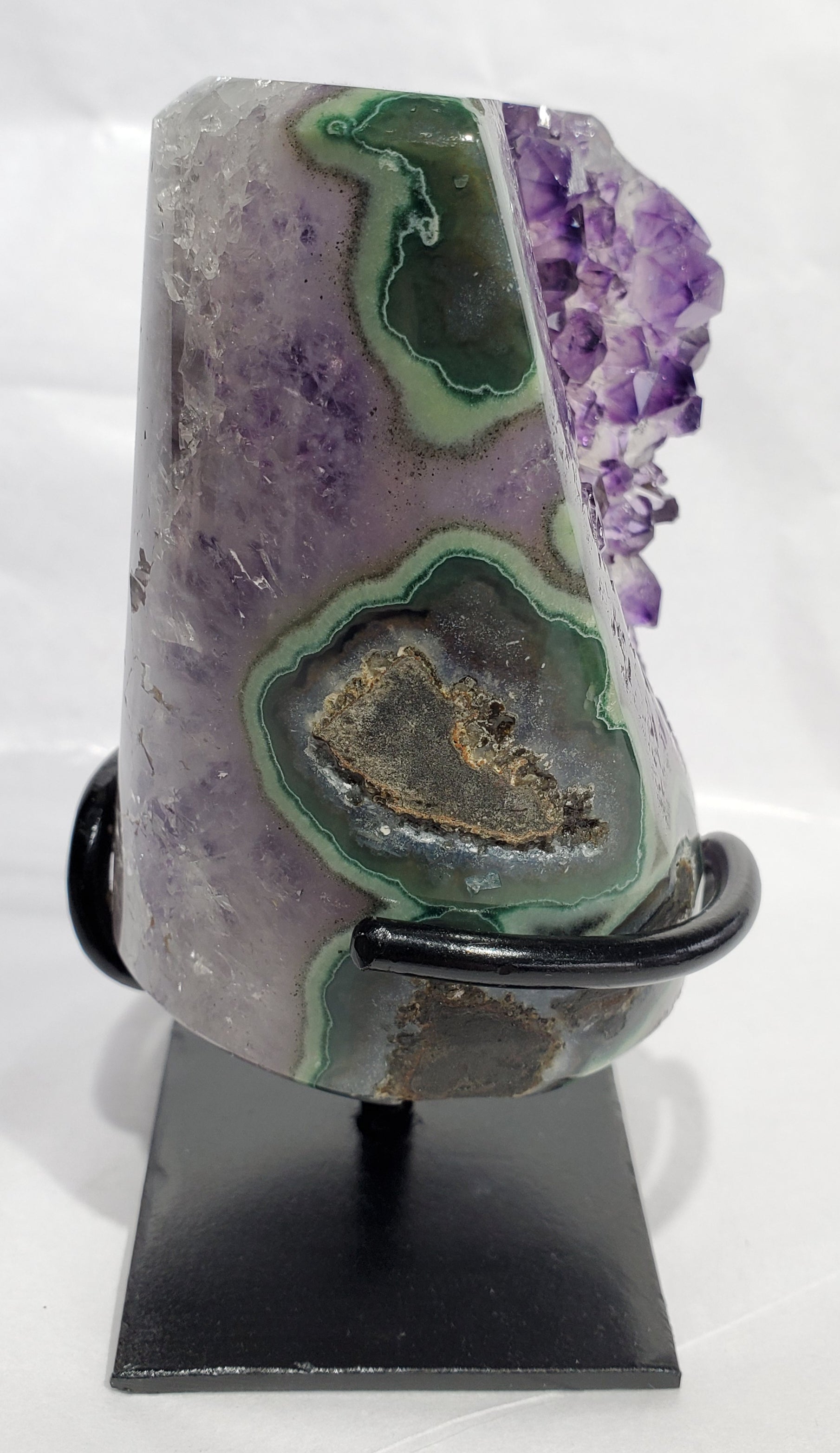Amethyst and Agate on Custom Stand (Uruguay)