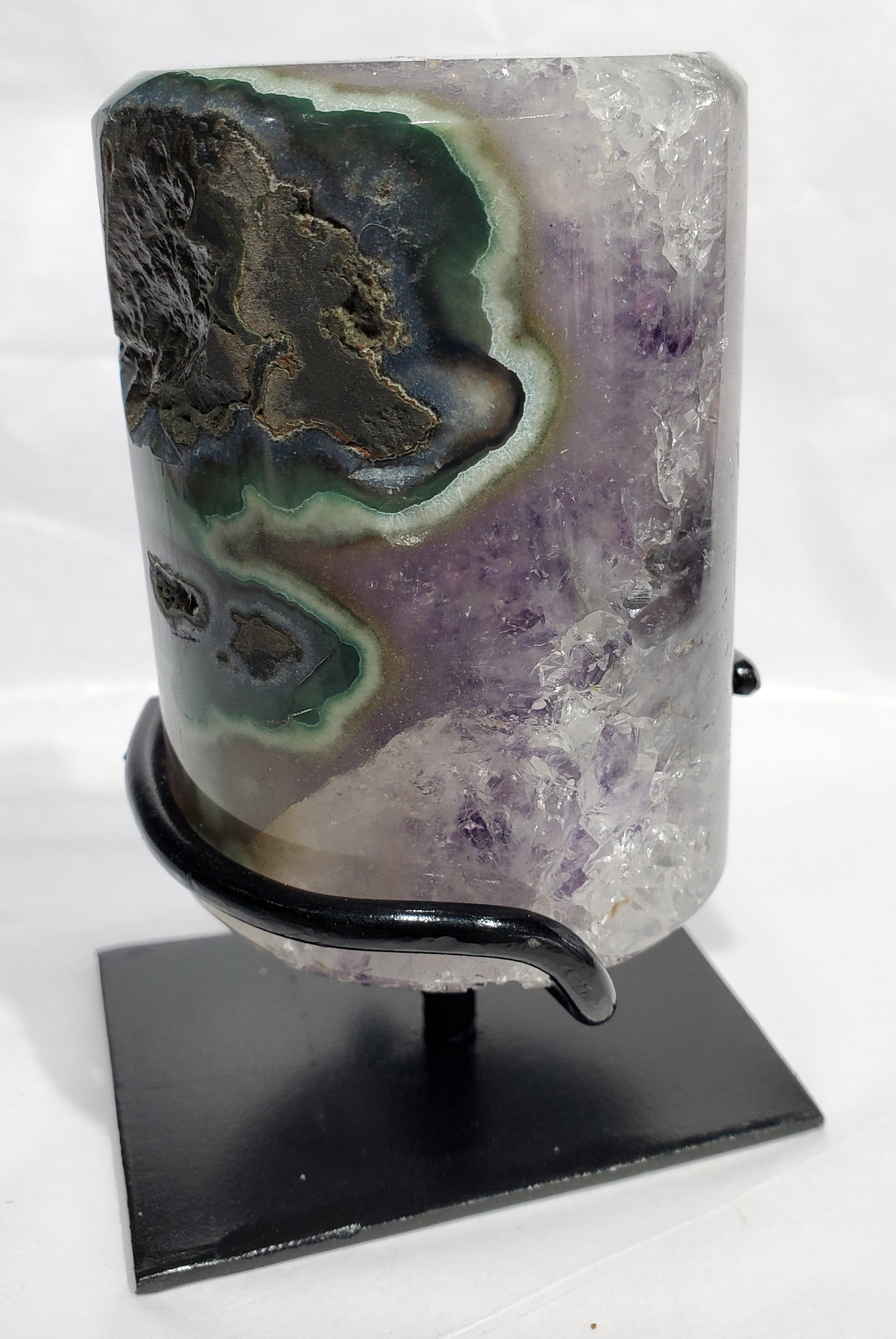 Amethyst and Agate on Custom Stand (Uruguay)