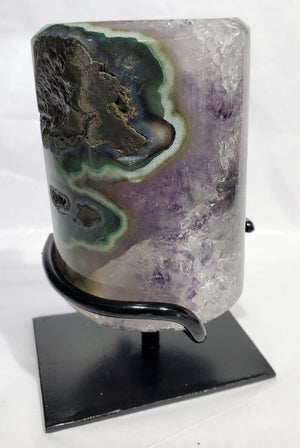 Amethyst and Agate on Custom Stand (Uruguay)