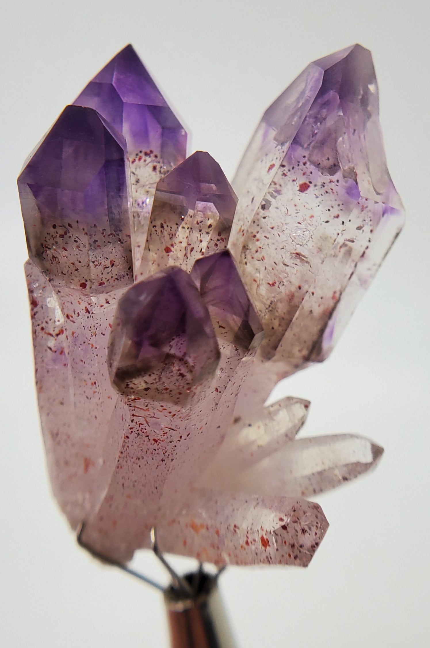 Brandberg Amethyst Cluster w/ Smoky Quartz and Hematite