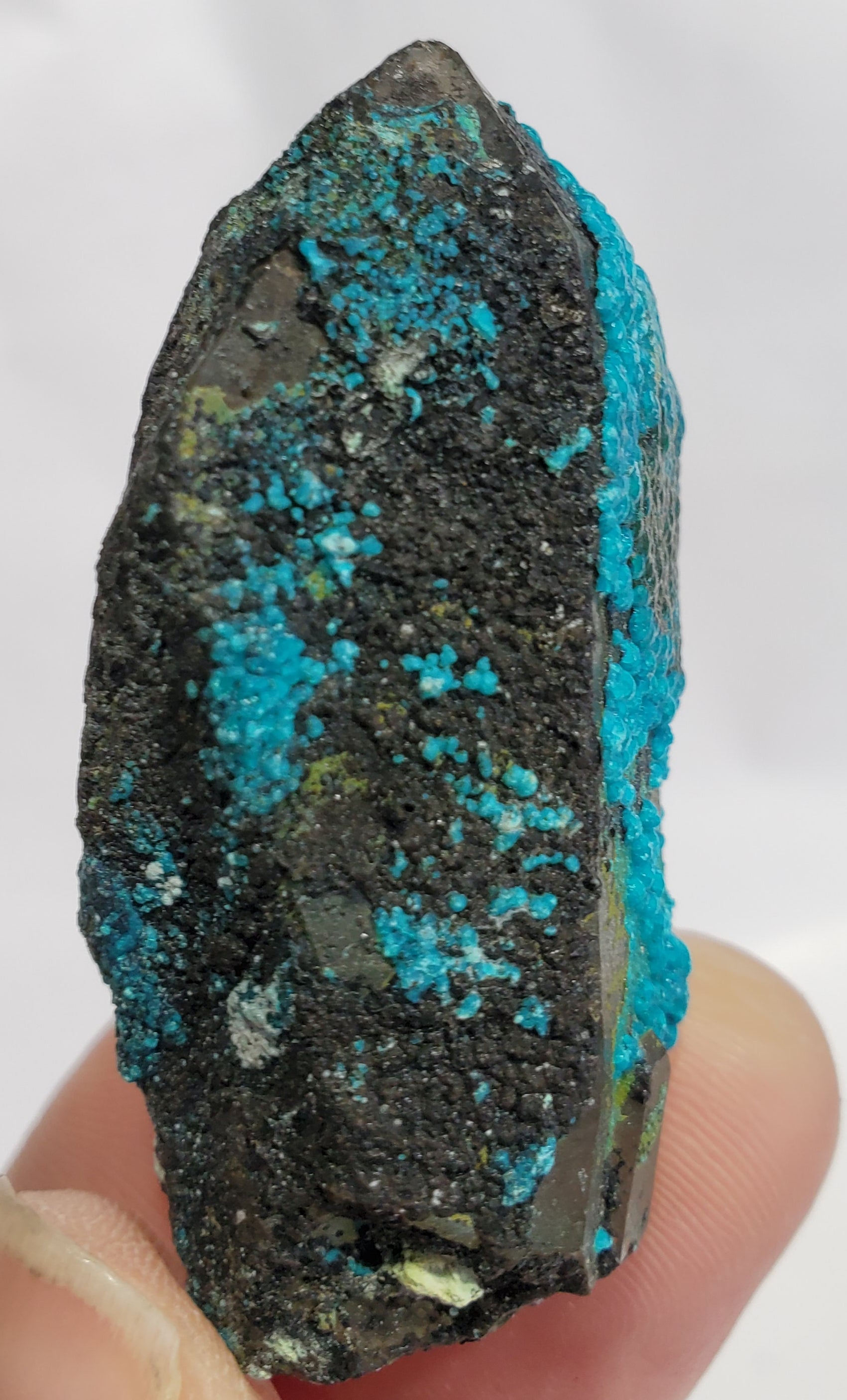 Chrysocolla over Quartz from Peru