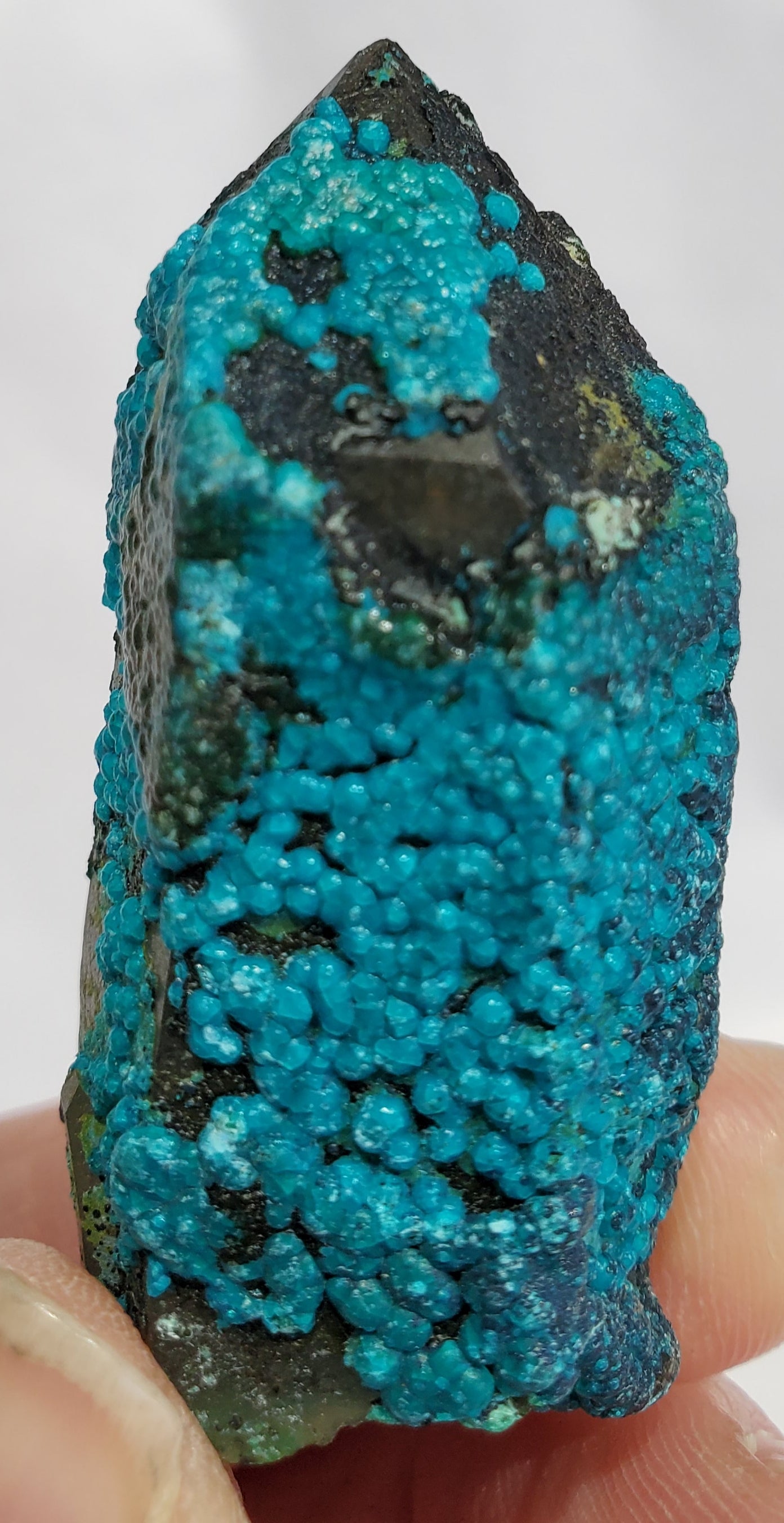 Chrysocolla over Quartz from Peru