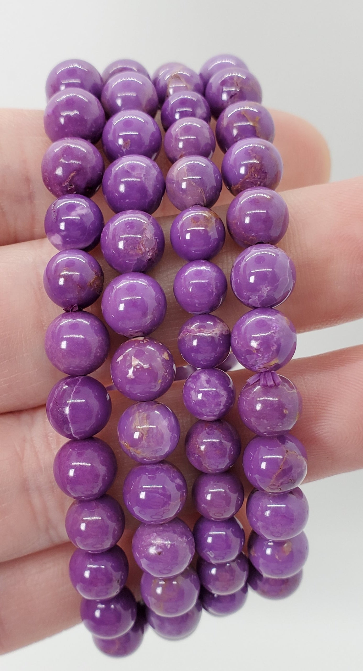 Phosphosiderite Bead Bracelet 7mm