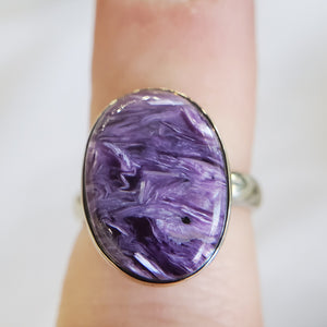 Charoite Ring in Sterling Silver