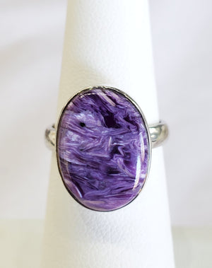 Charoite Ring in Sterling Silver