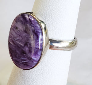 Charoite Ring in Sterling Silver