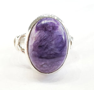 Charoite Ring in Sterling Silver